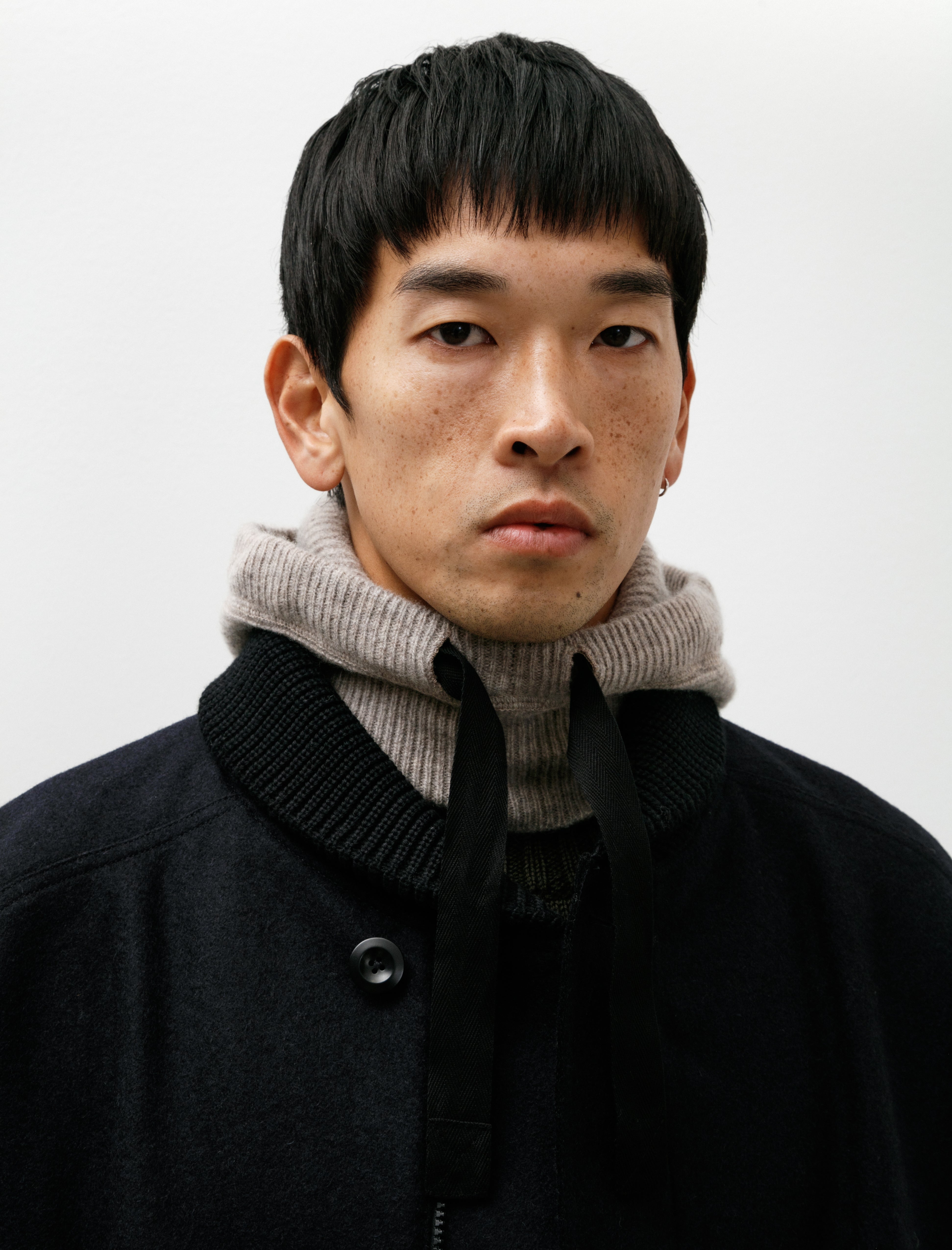 Margaret Howell MHL Knitted Hood Lambswool Tawny