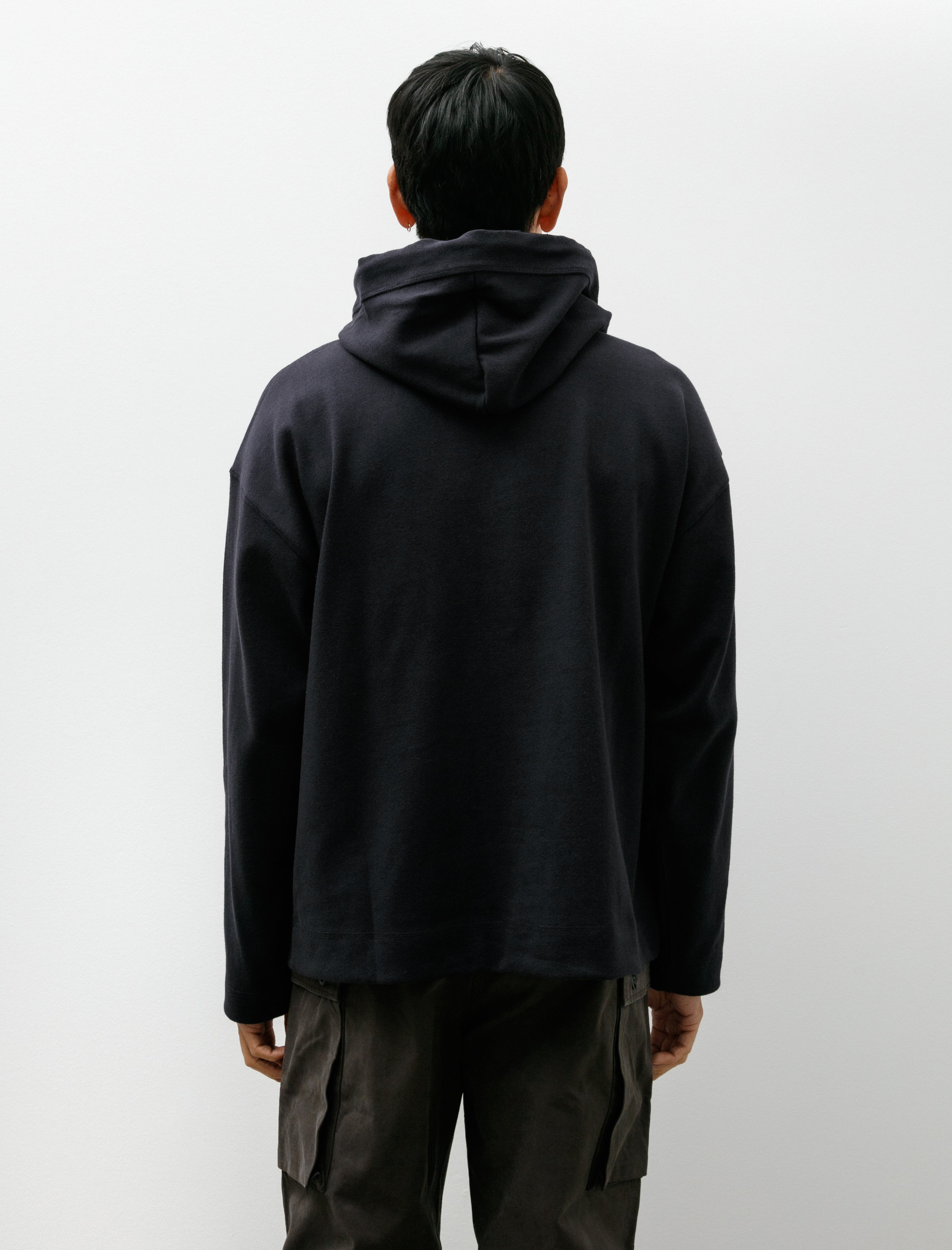 Margaret Howell MHL Button Hoodie Open End Jersey Ink