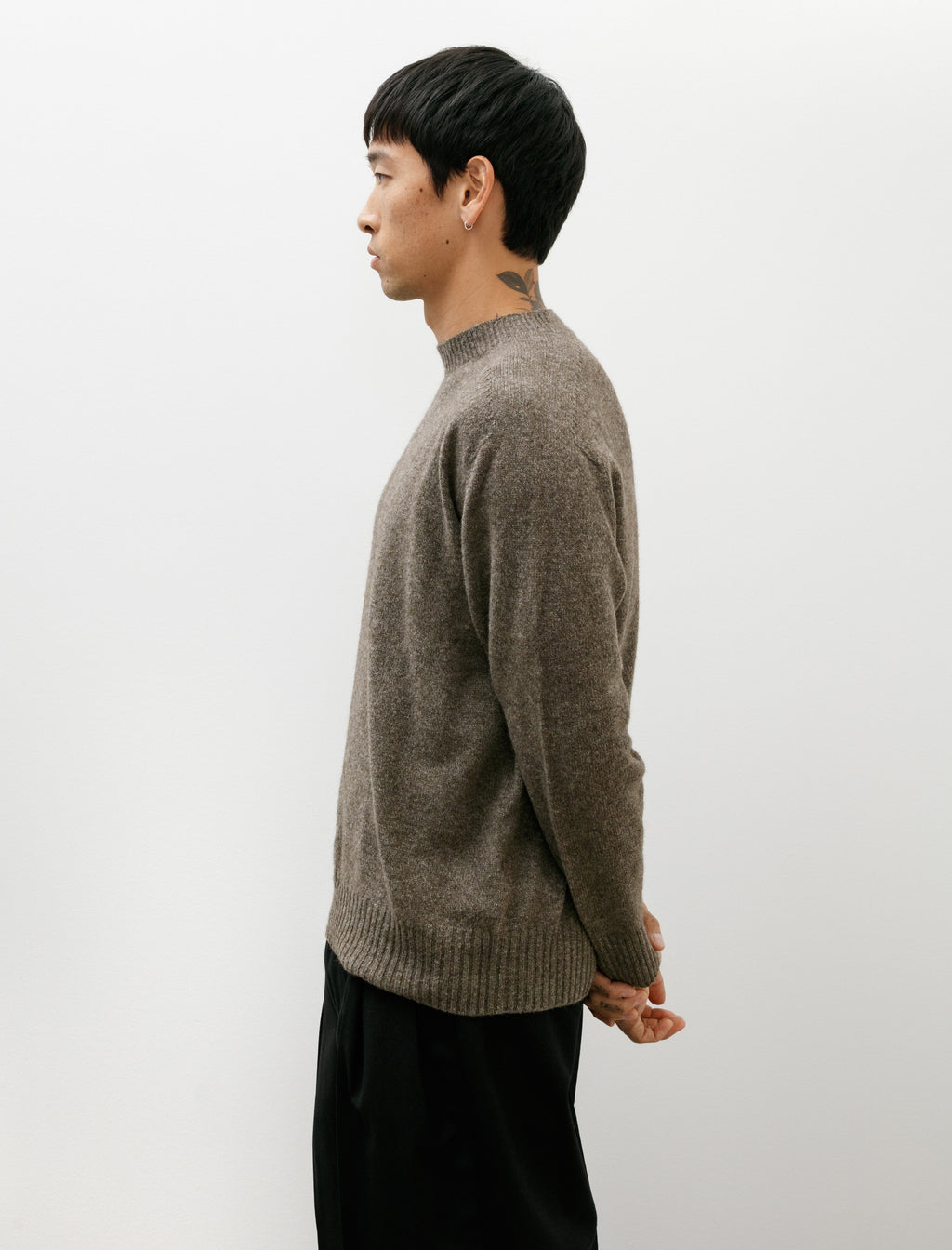 Margaret Howell Seamless Crewneck Wool Cashmere Natural Twist