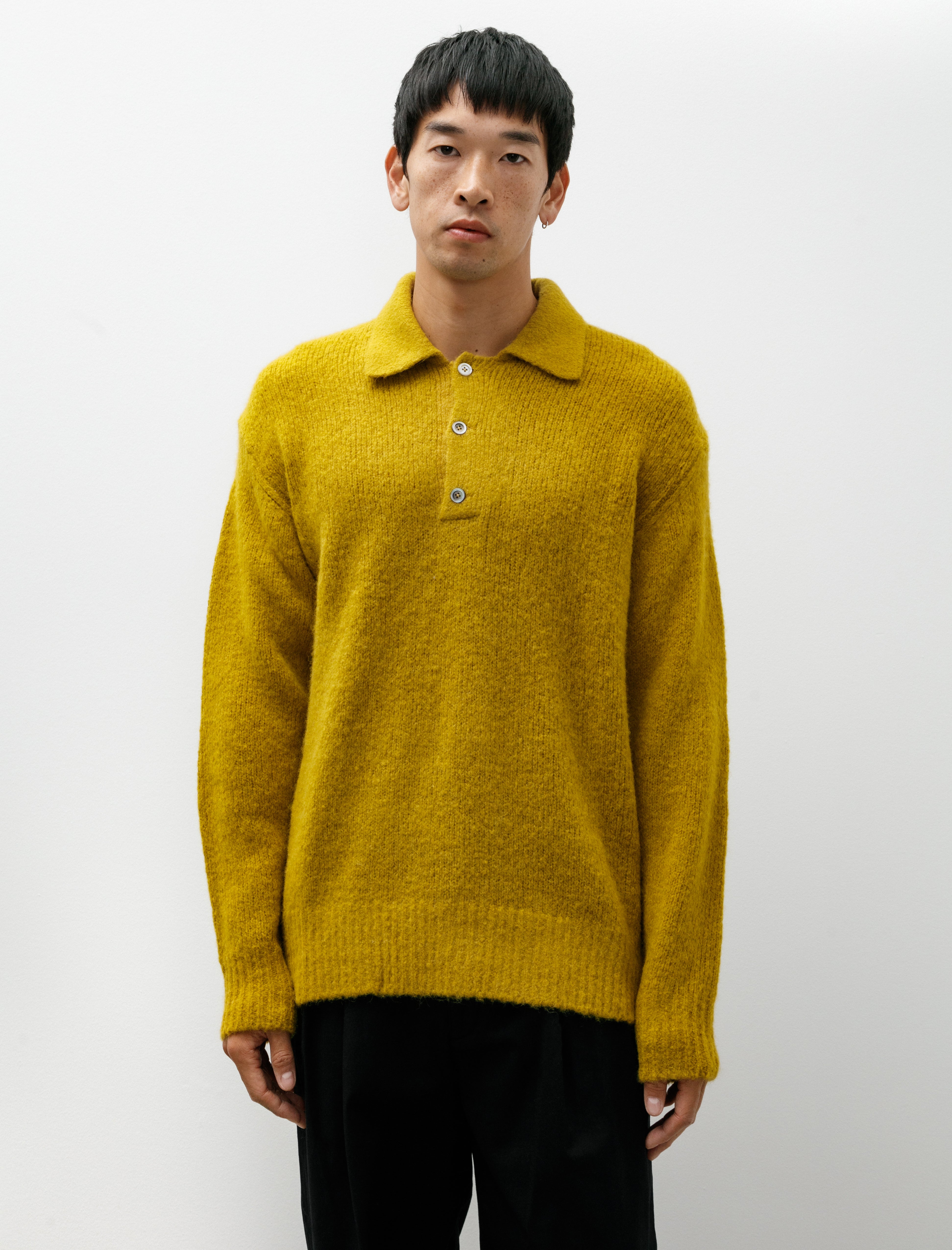 Norse Projects Rasmus Relaxed Brushed Polo Warm Yellow