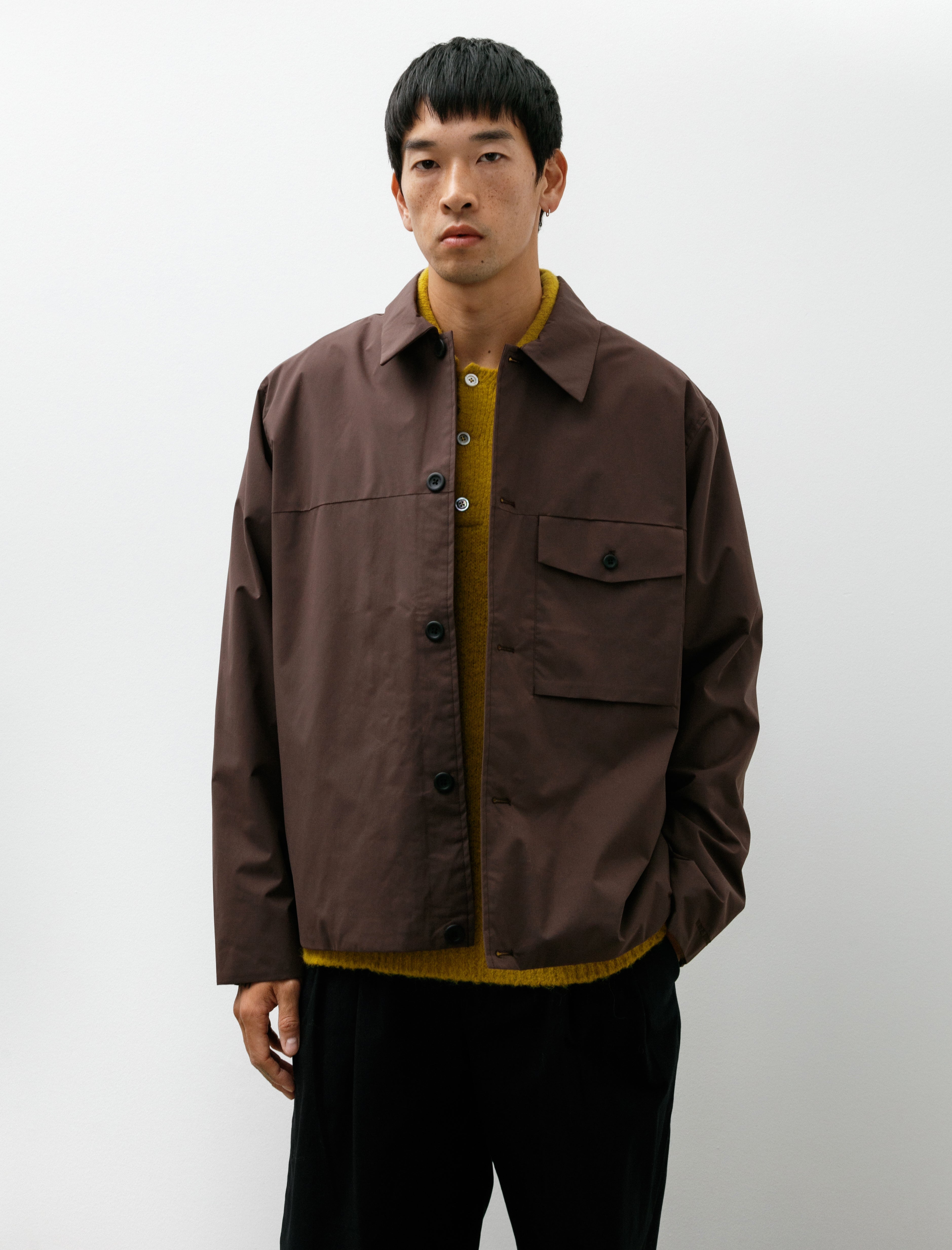 Norse Projects Marcus Windstopper Overshirt Seal Brown