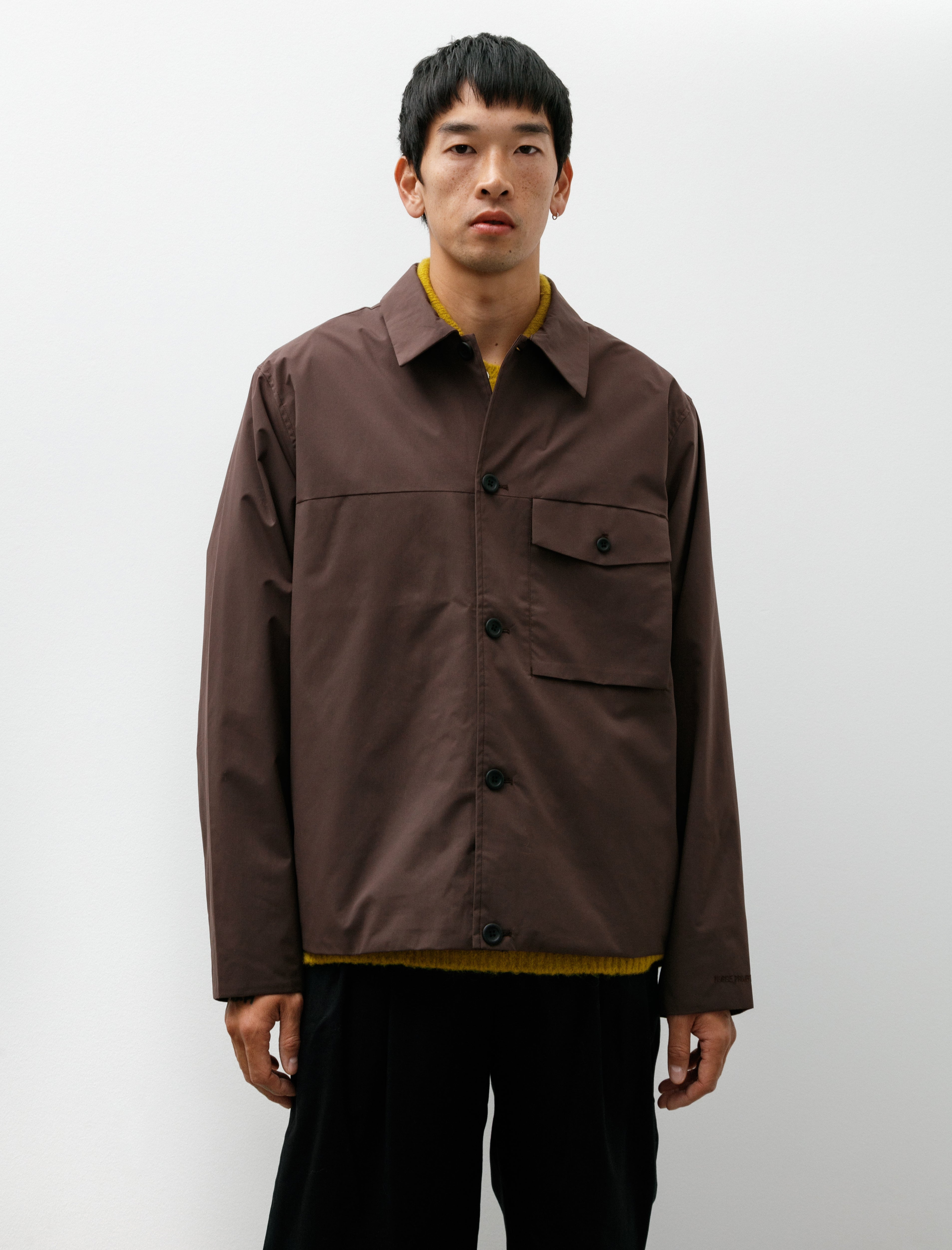 Norse Projects Marcus Windstopper Overshirt Seal Brown