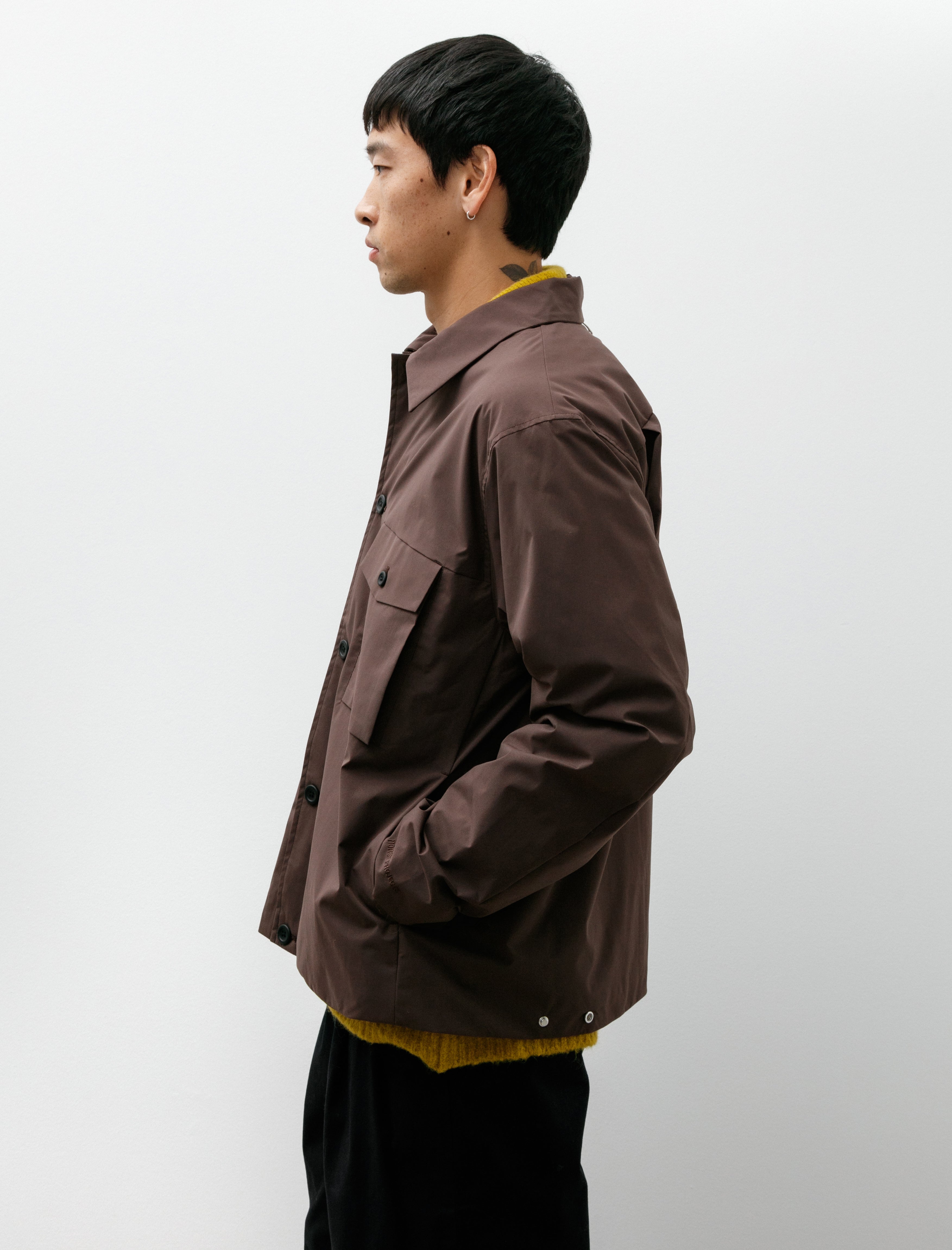 Norse Projects Marcus Windstopper Overshirt Seal Brown