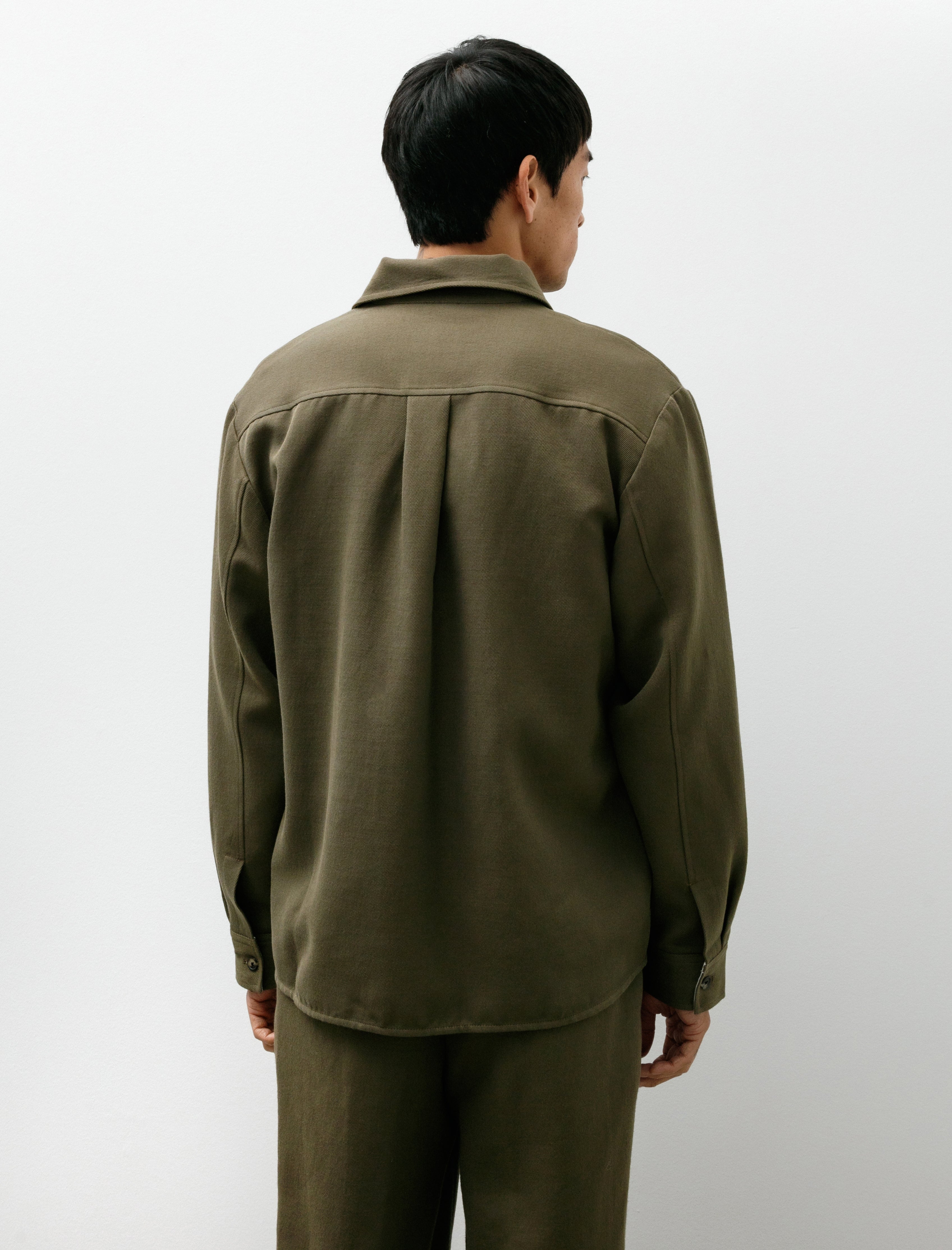 Norse Projects Hjalmer Cavalry Cotton Wool Over Shirt Olive Night