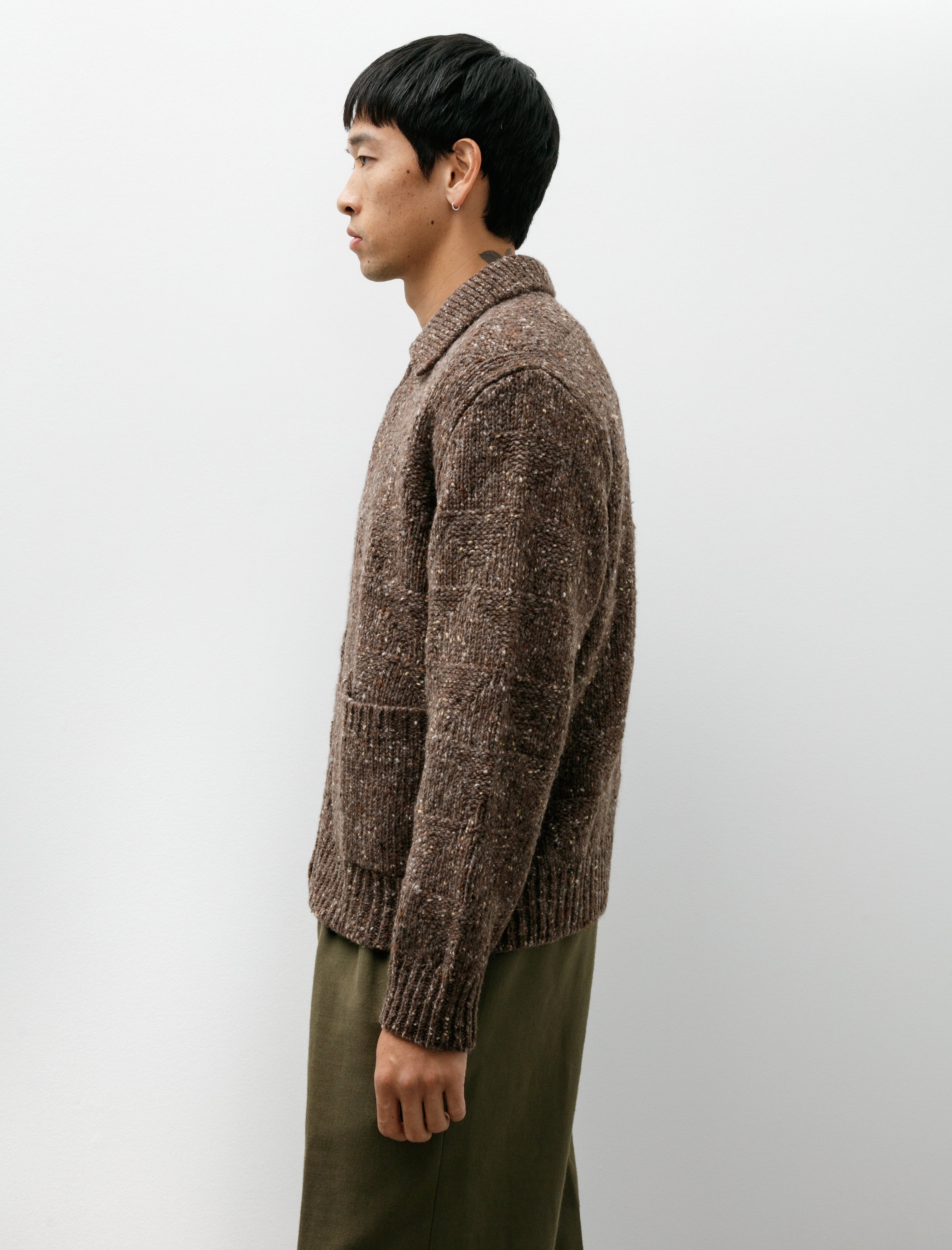 Norse Projects Erik Donegal Diamond Jacket Seal Brown