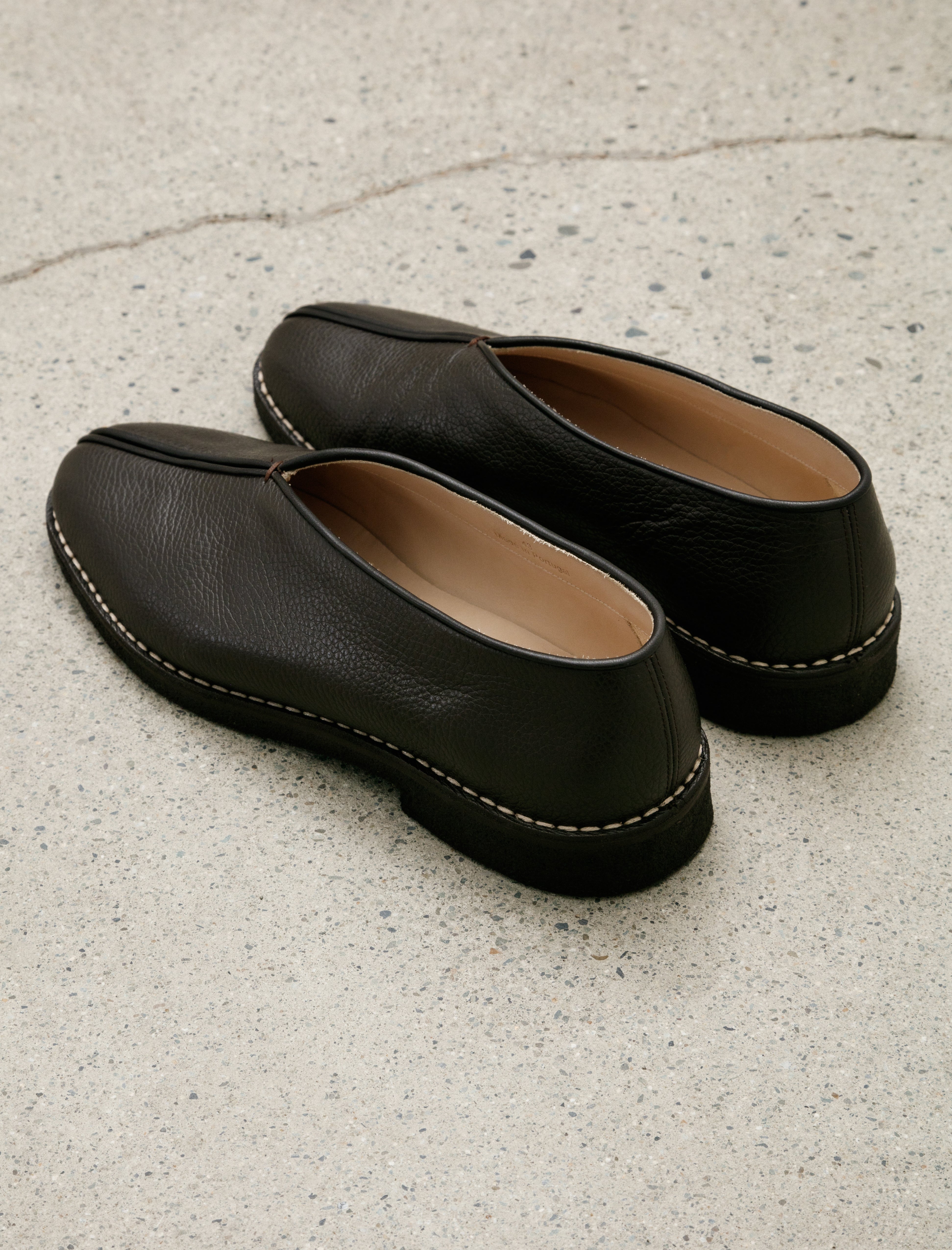 Lemaire Piped Crepe Slippers Dark Brown