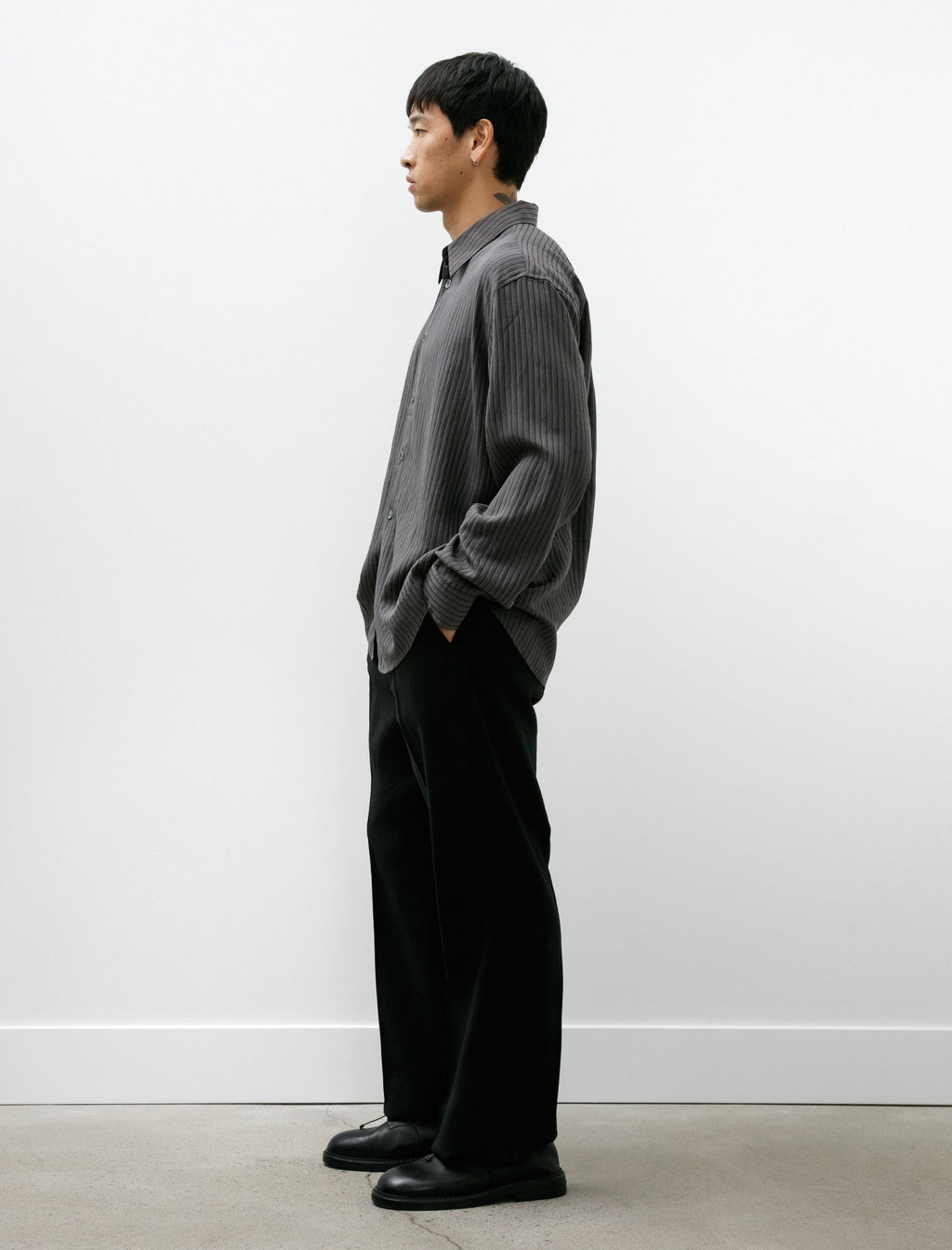 Our Legacy Borrowed Chino Coal Black Link Stripe Weave – Neighbour