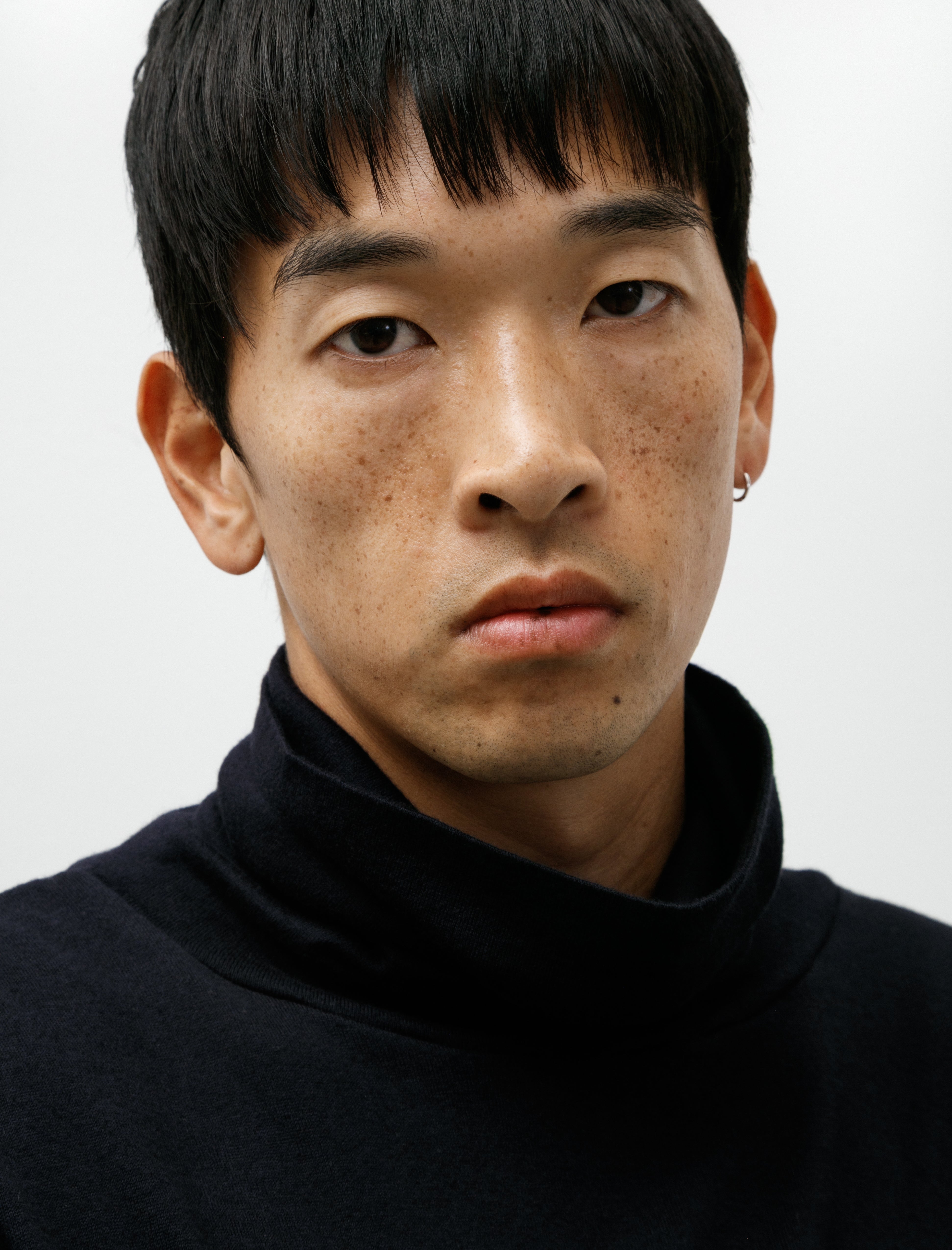 Niceness Buckley Cotton Cashmere Loose Mock Neck L/S Black