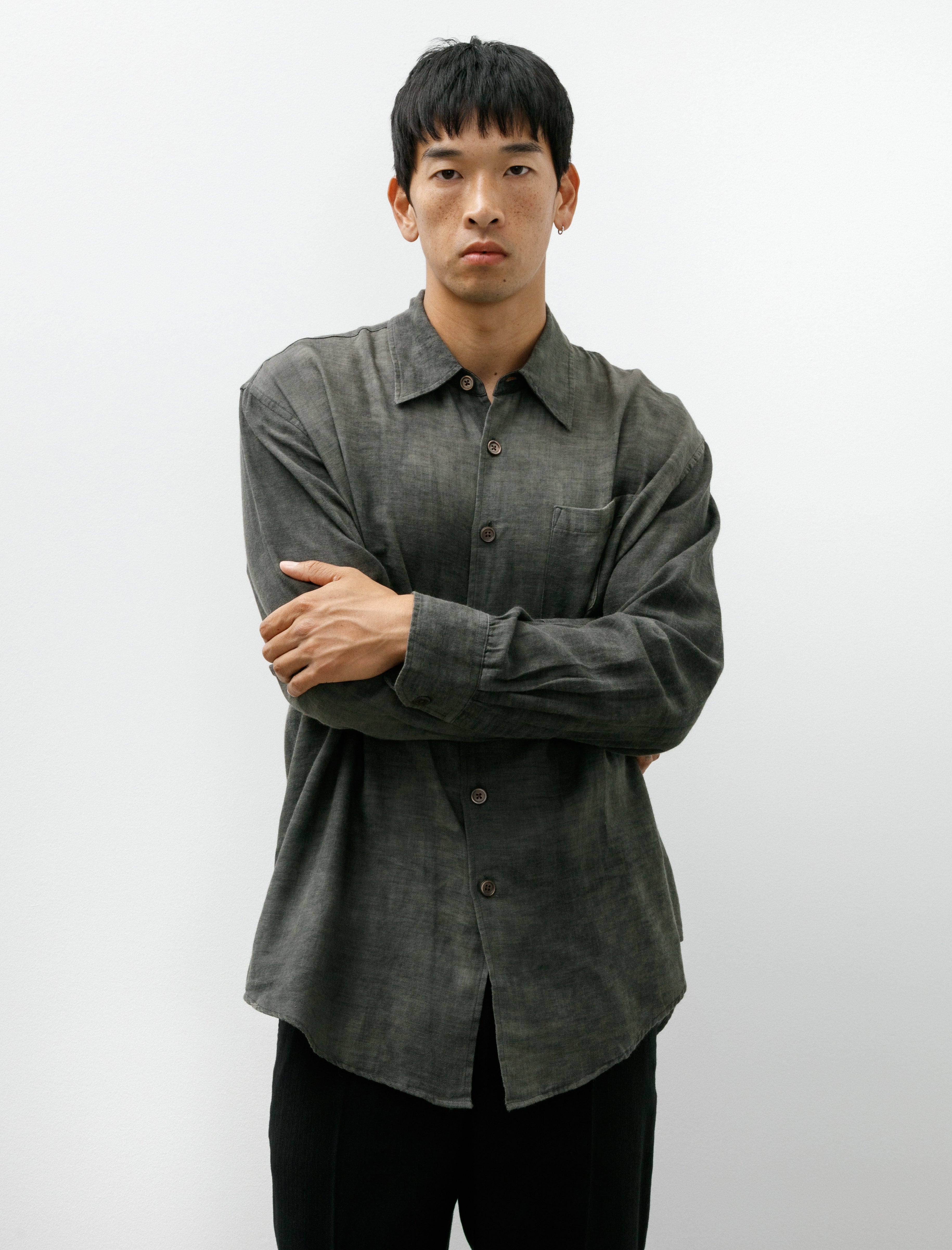 Our Legacy Above Shirt Dark Cloud Sparse Cotton Wool