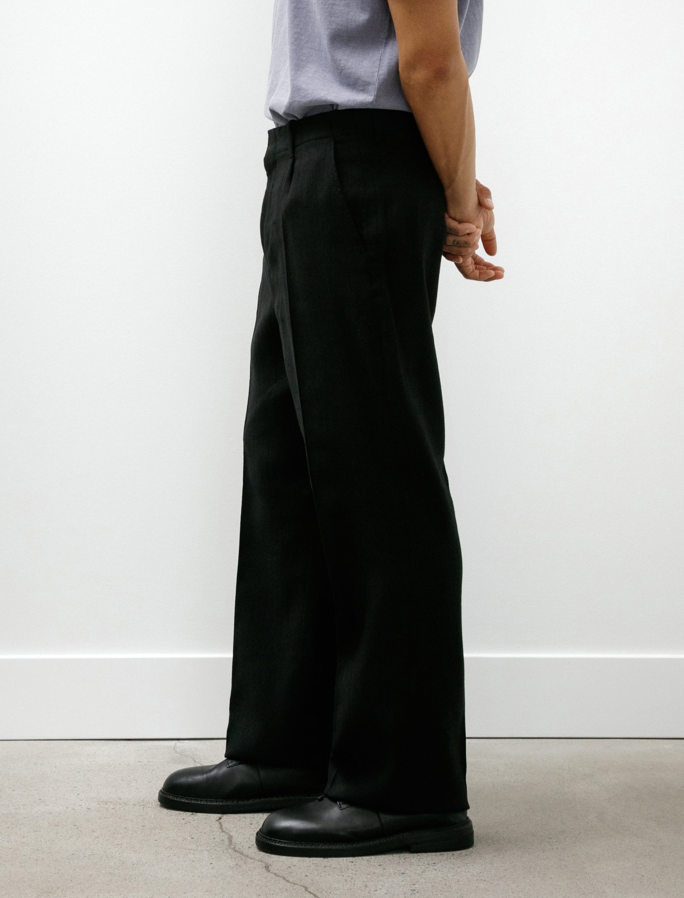 Our Legacy Borrowed Chino Coal Black Link Stripe Weave