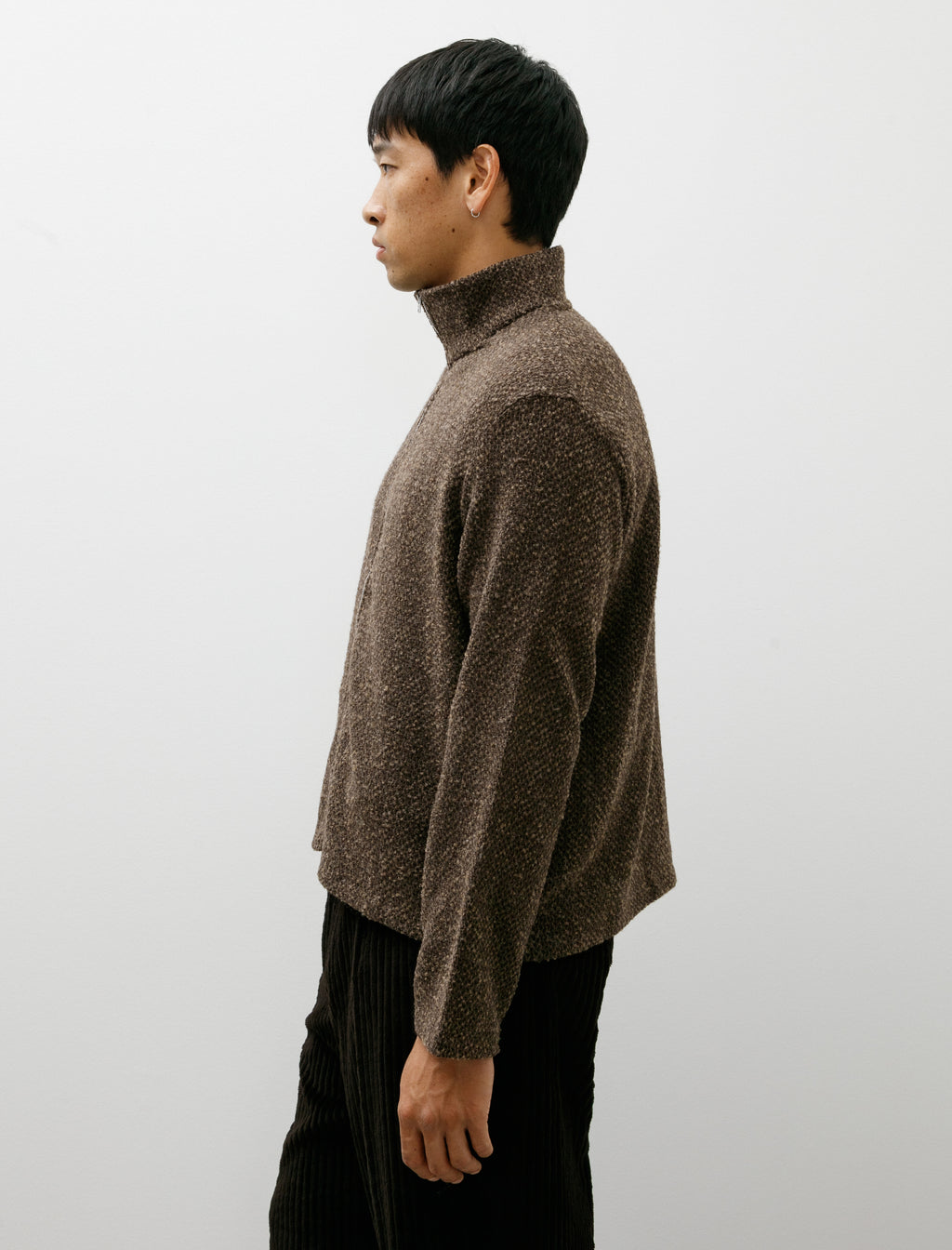 25SS 完売 OUR LEGACY SHRUNKEN FULLZIP POLO Our Legacy Shrunken Fullzip Polo Brown Sparse Buckle Weave