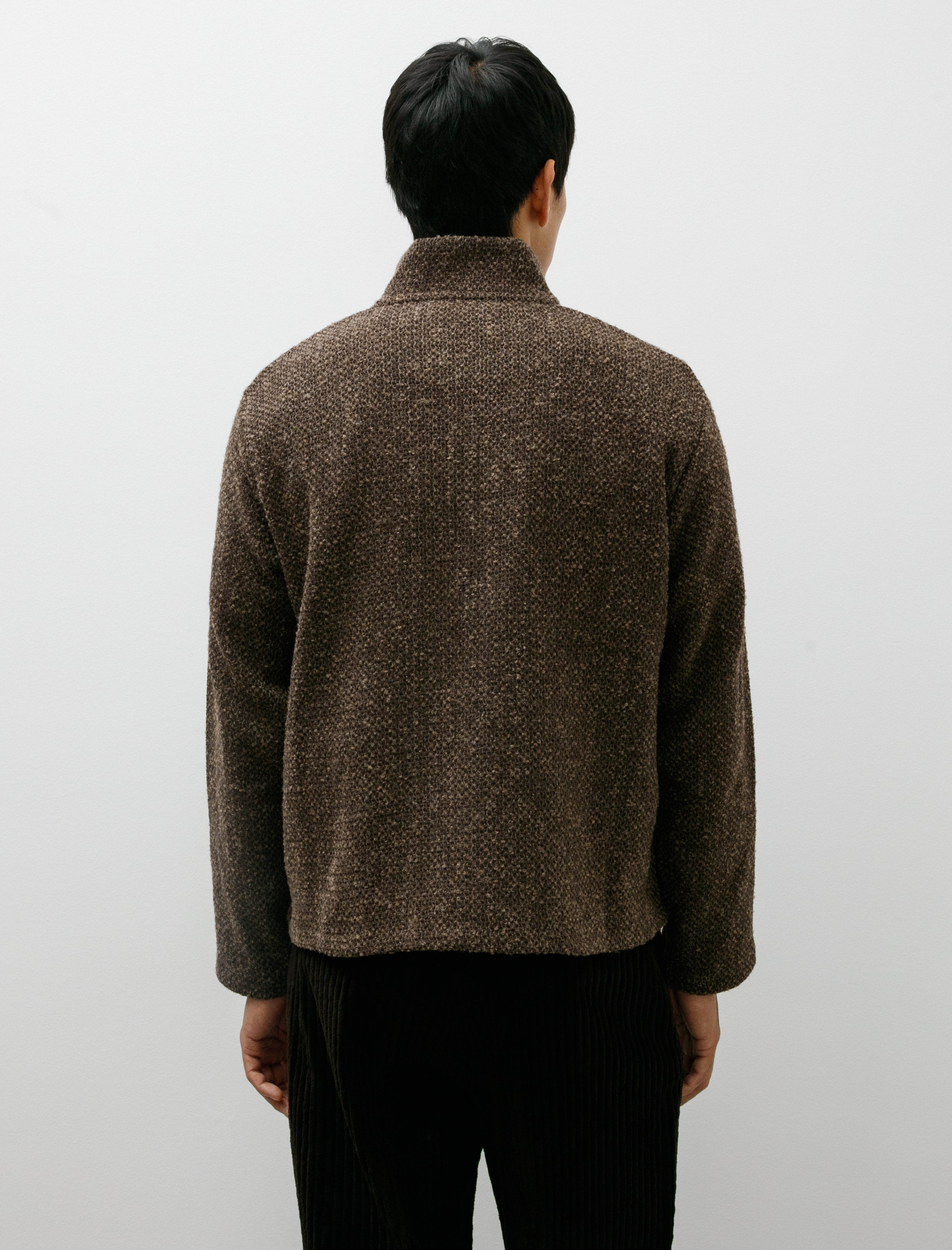 Our Legacy Shrunken Fullzip Polo Brown Sparse Buckle Weave