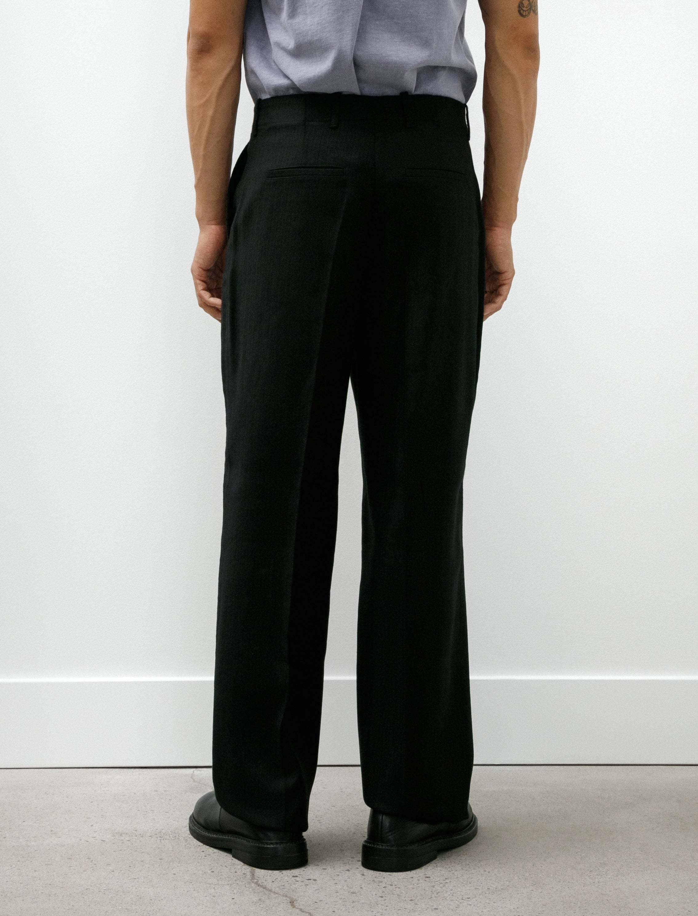 Our Legacy Borrowed Chino Coal Black Link Stripe Weave