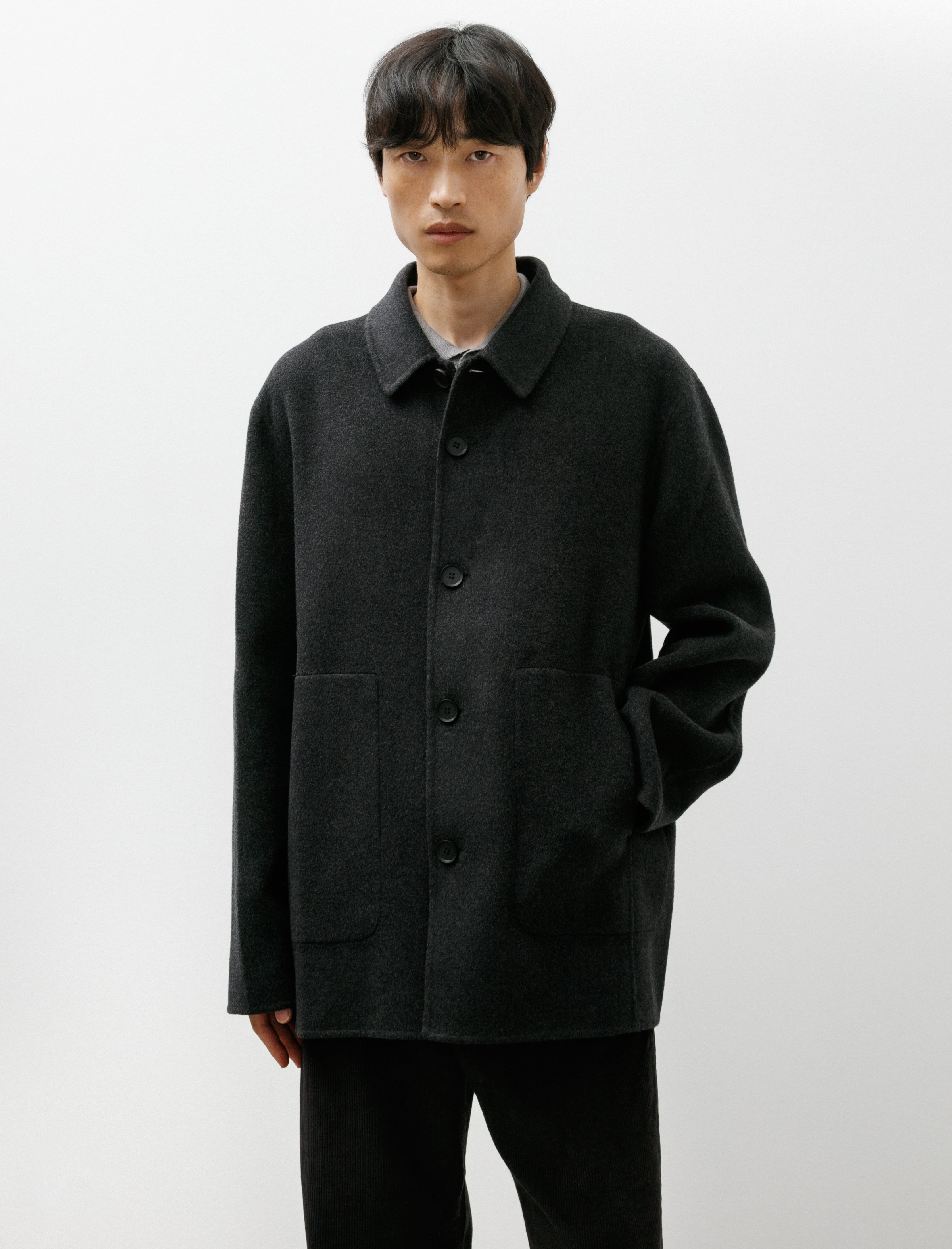 Seya Double Face Work Jacket Silk Merino Ash