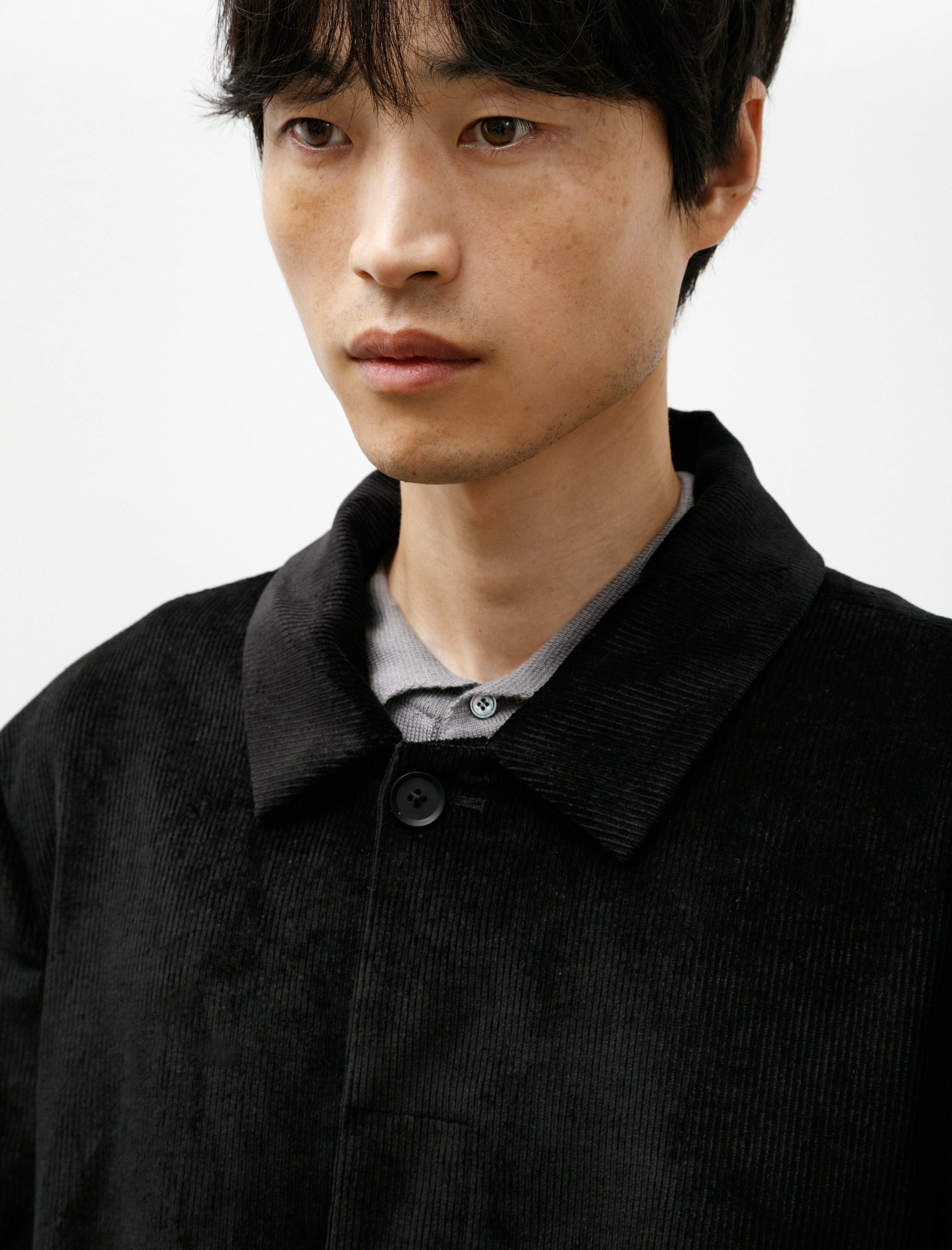 Seya Horse Coat Linen Corduroy Black