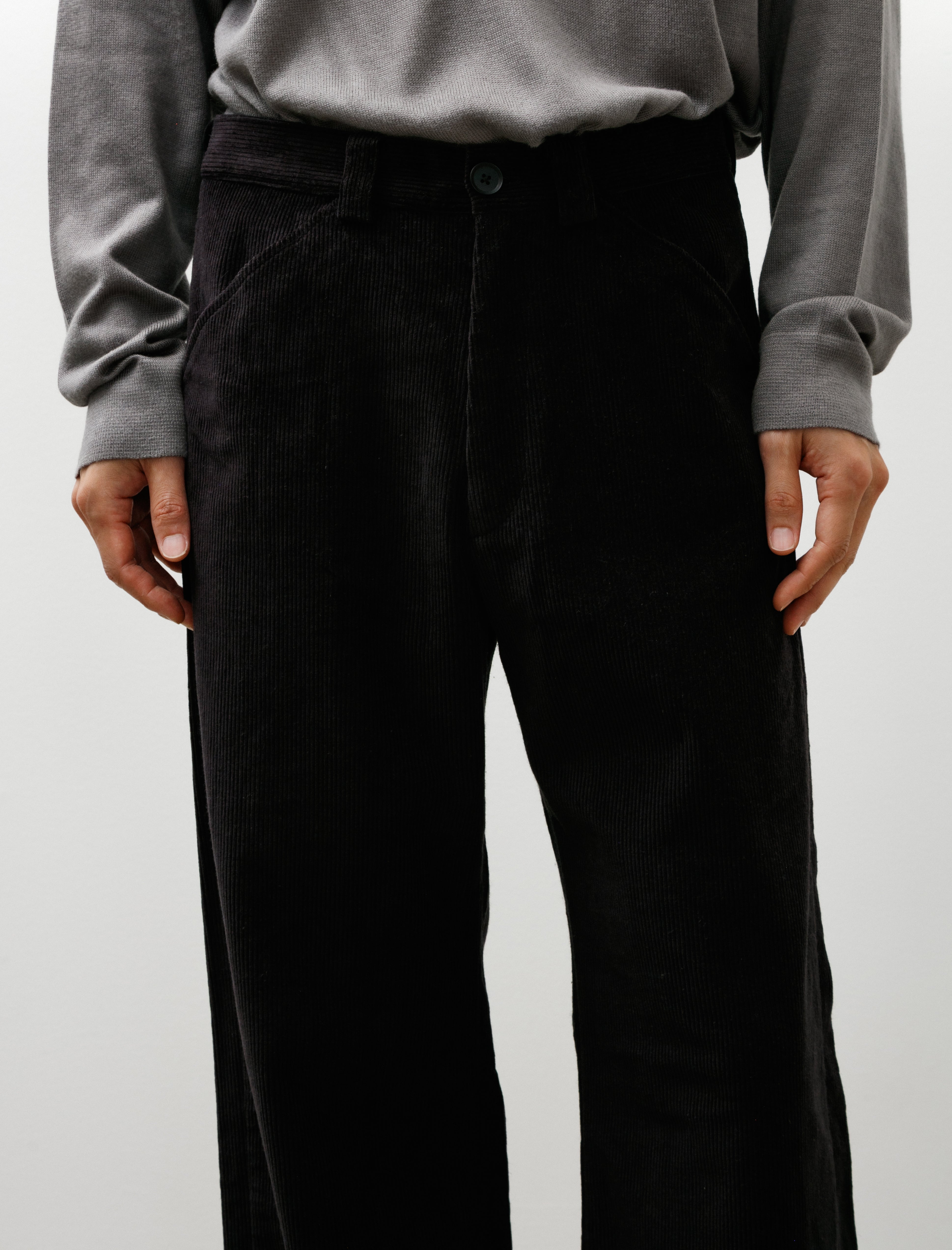 Seya Tea House Pants Linen Corduroy Black