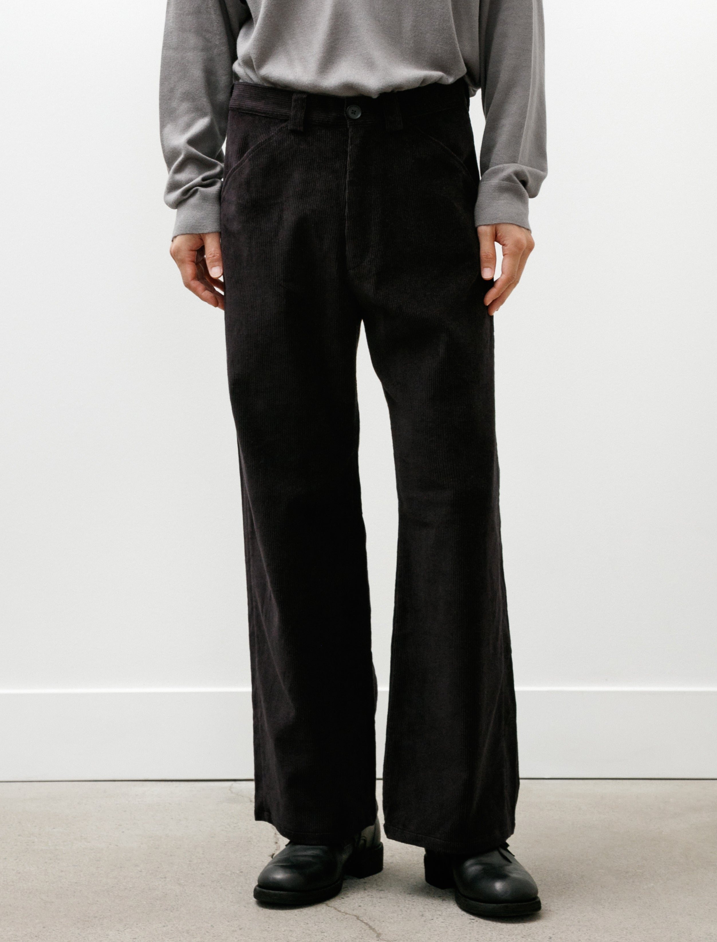 Seya Tea House Pants Linen Corduroy Black