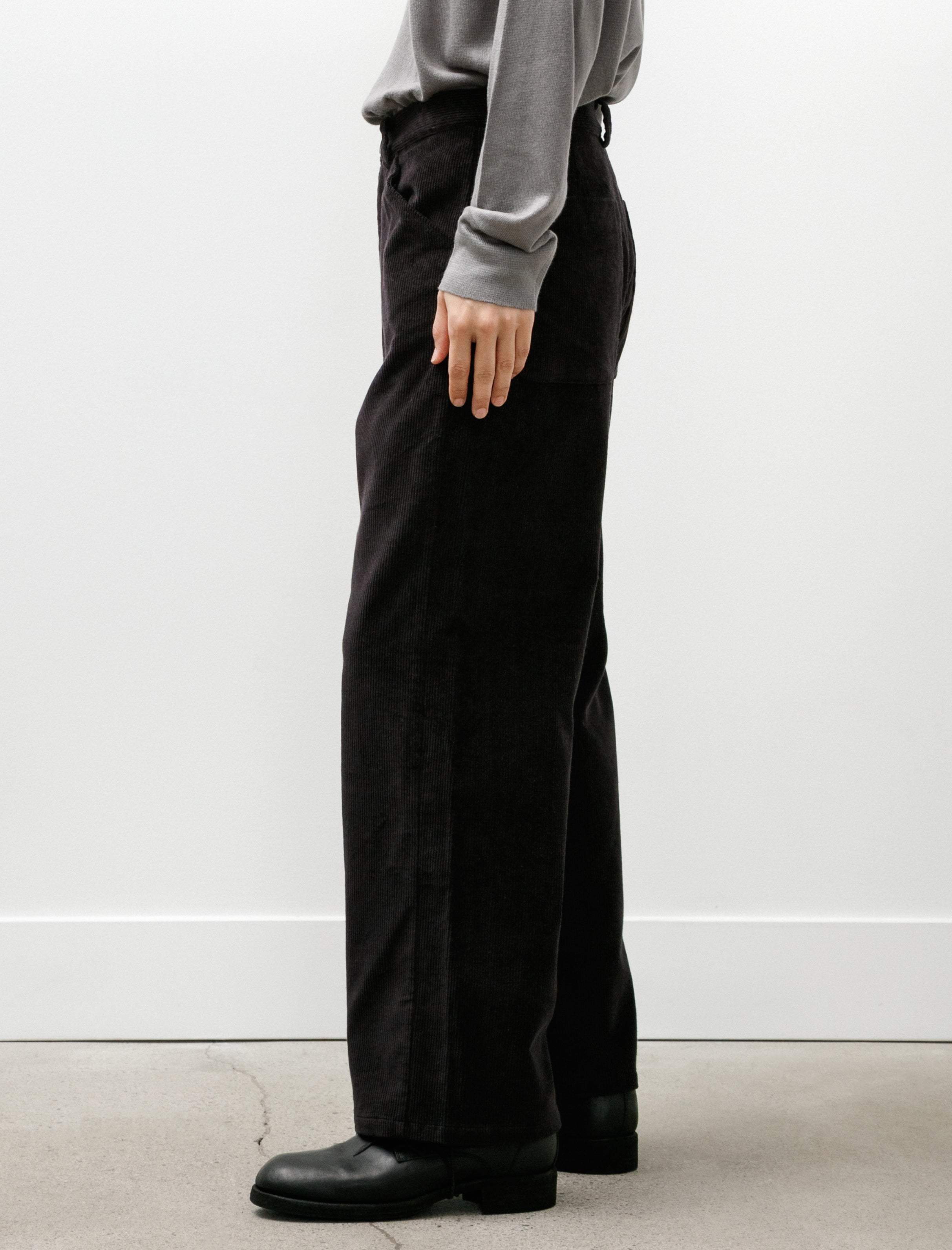 Seya Tea House Pants Linen Corduroy Black