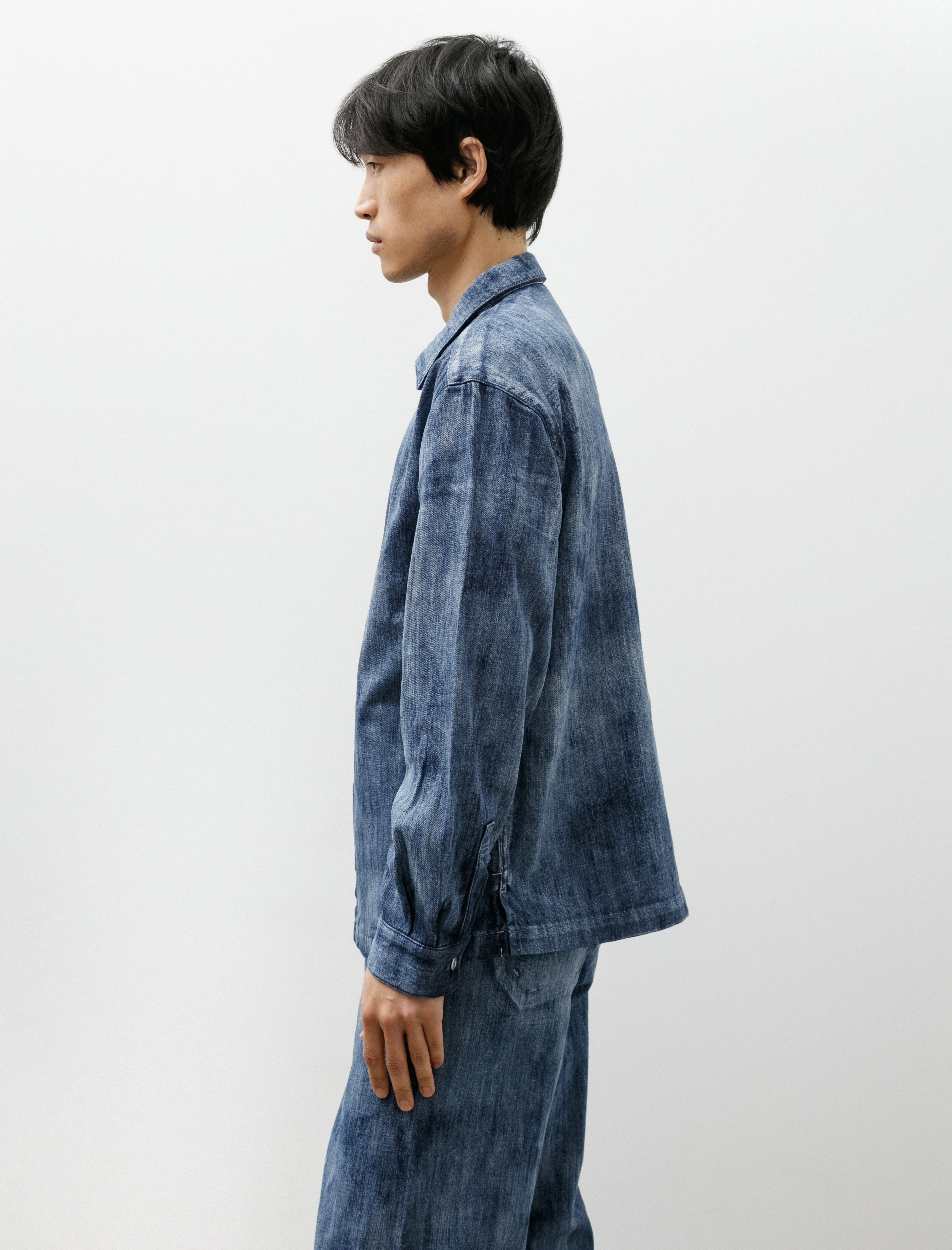 Seya Tofu Jacket Slub Denim Cloud Bleach Indigo