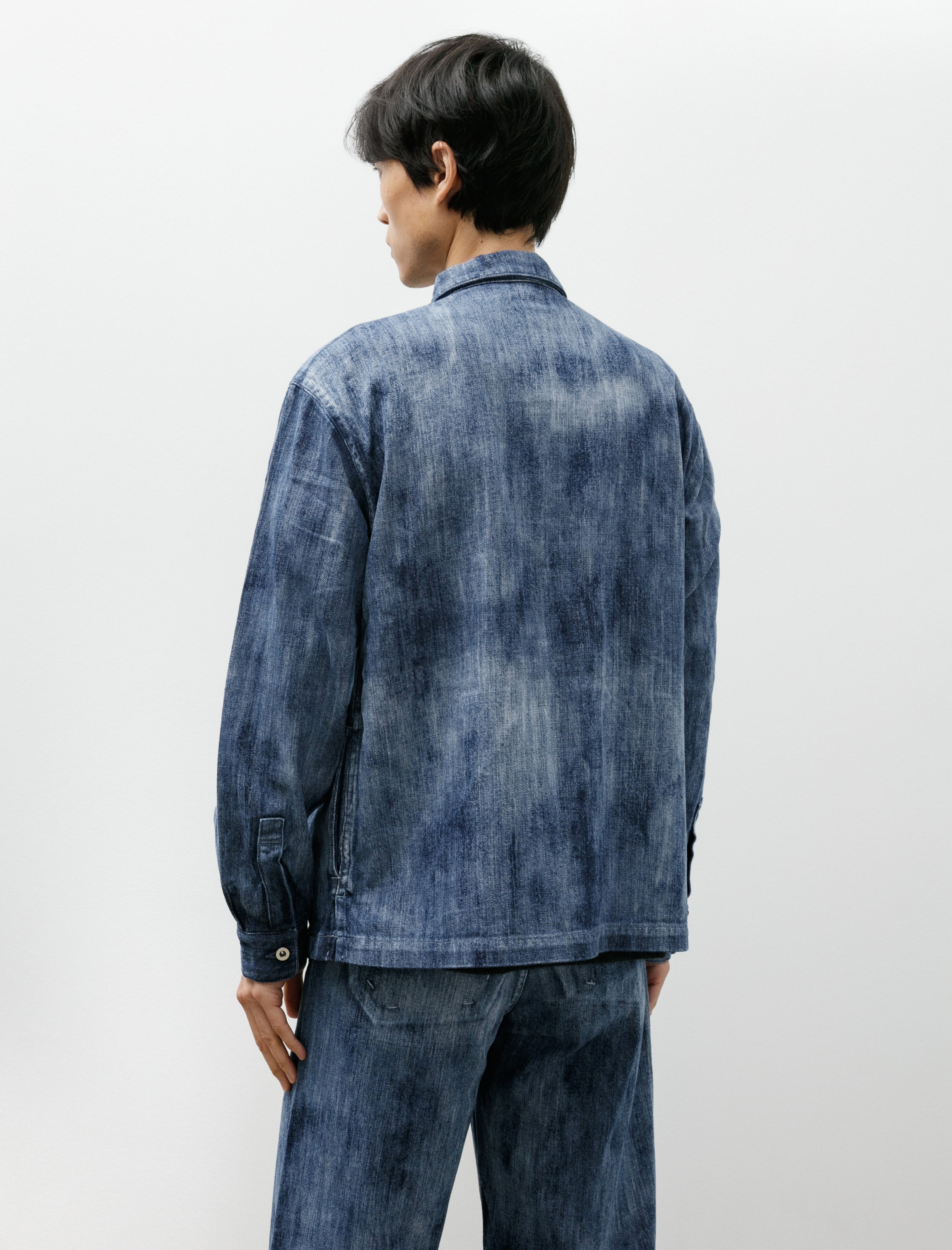 Seya Tofu Jacket Slub Denim Cloud Bleach Indigo
