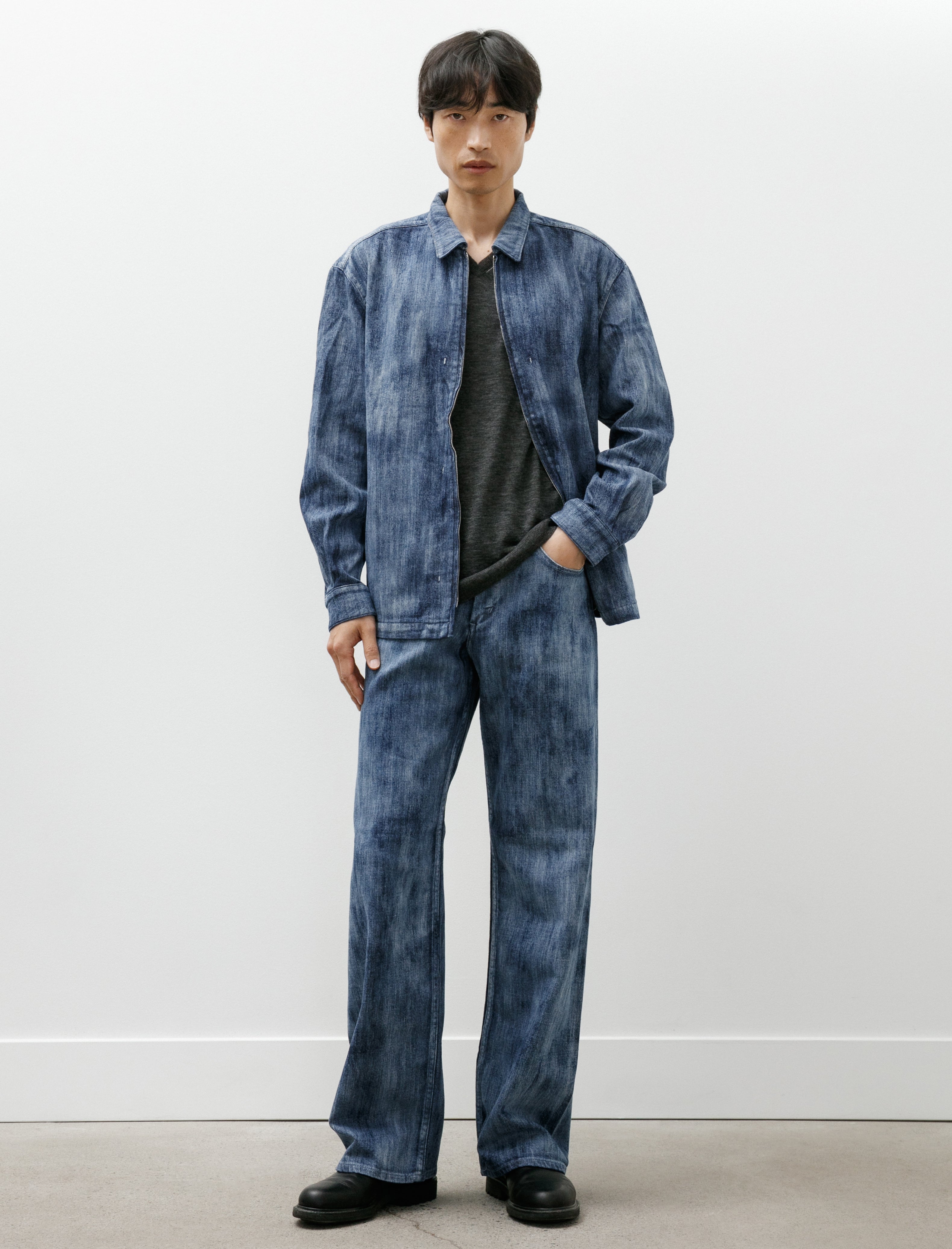 Seya Tofu Brother Jeans Slub Denim Cloud Bleach
