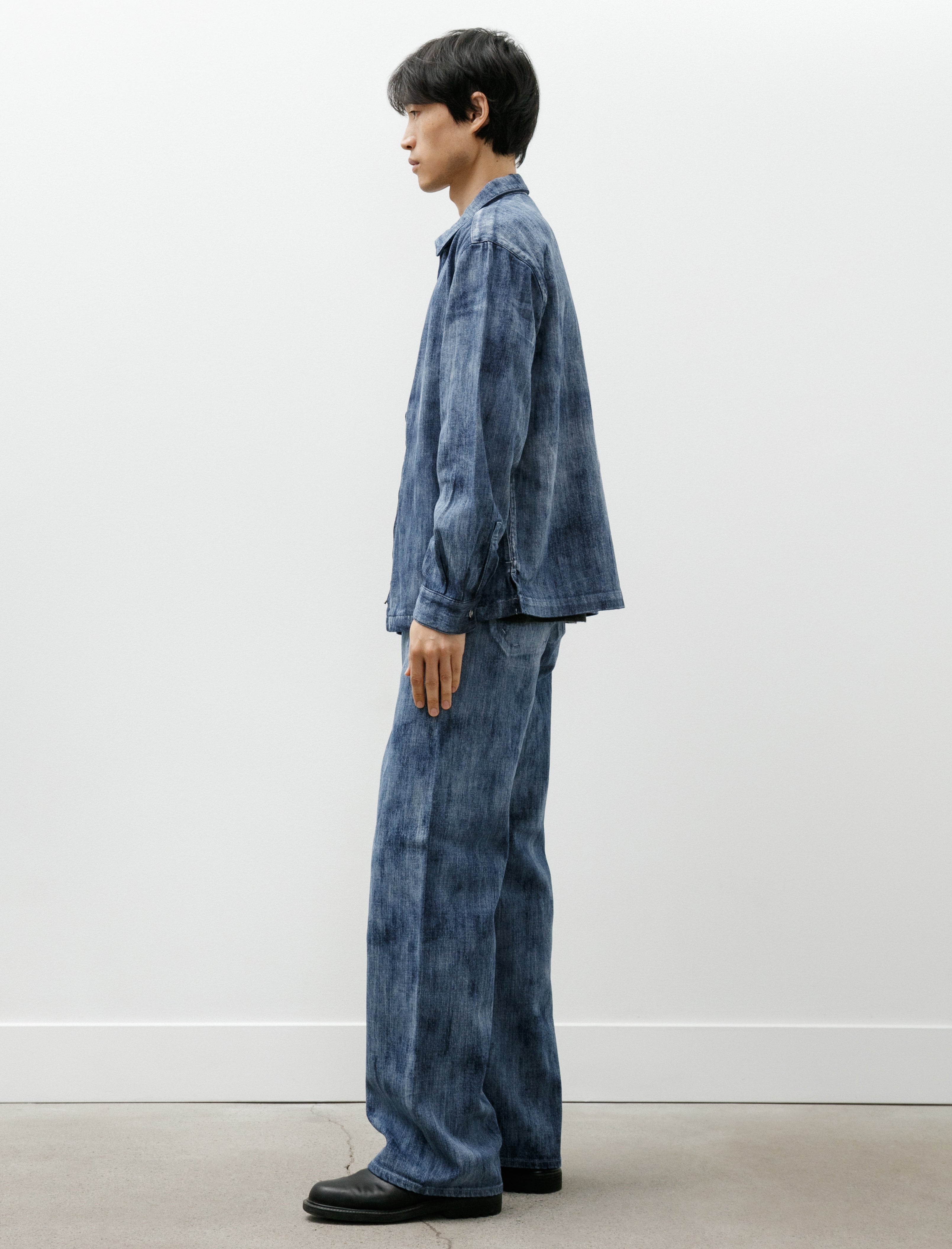 Seya Tofu Jacket Slub Denim Cloud Bleach Indigo