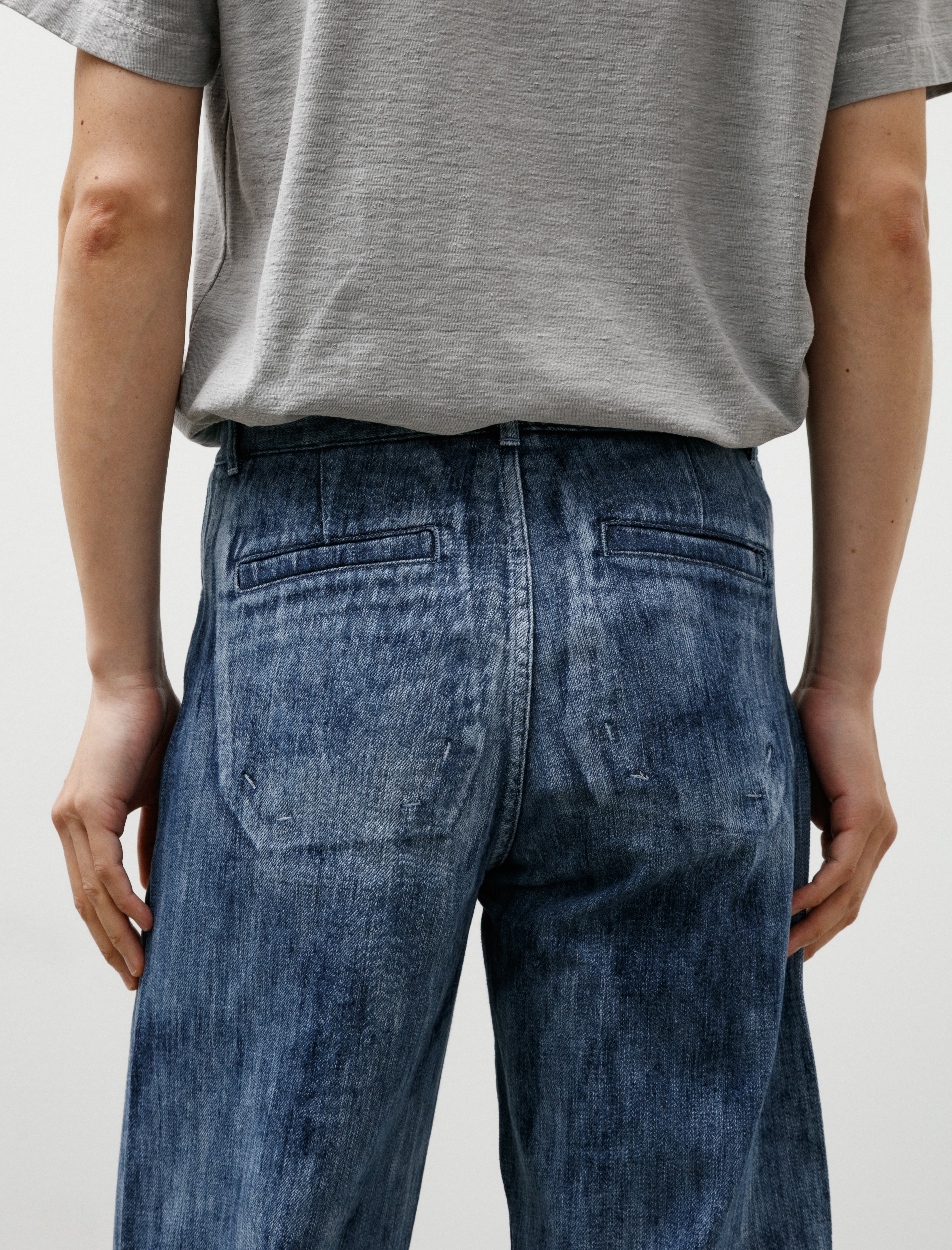Seya Tofu Brother Jeans Slub Denim Cloud Bleach