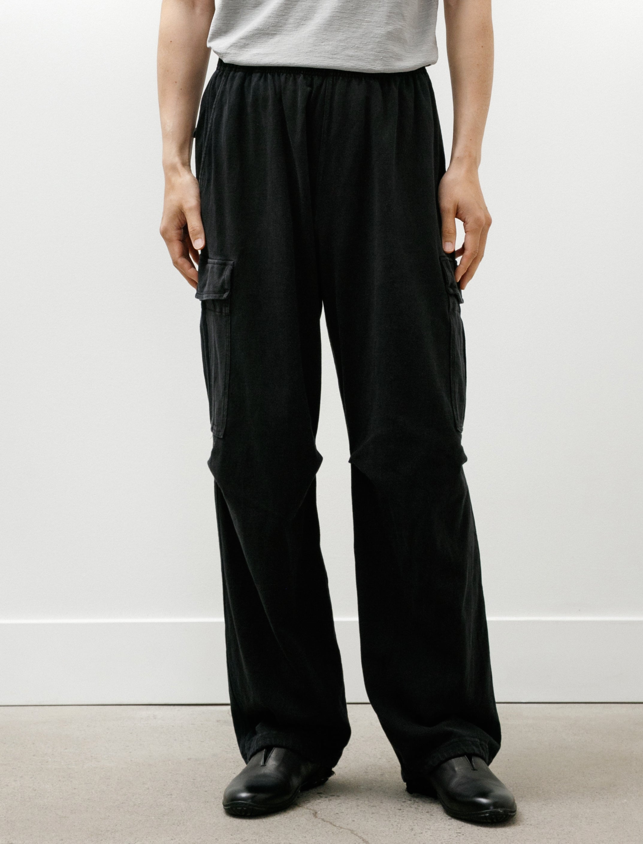 Comoli Cotton Jersey 6-Pocket Pants Black