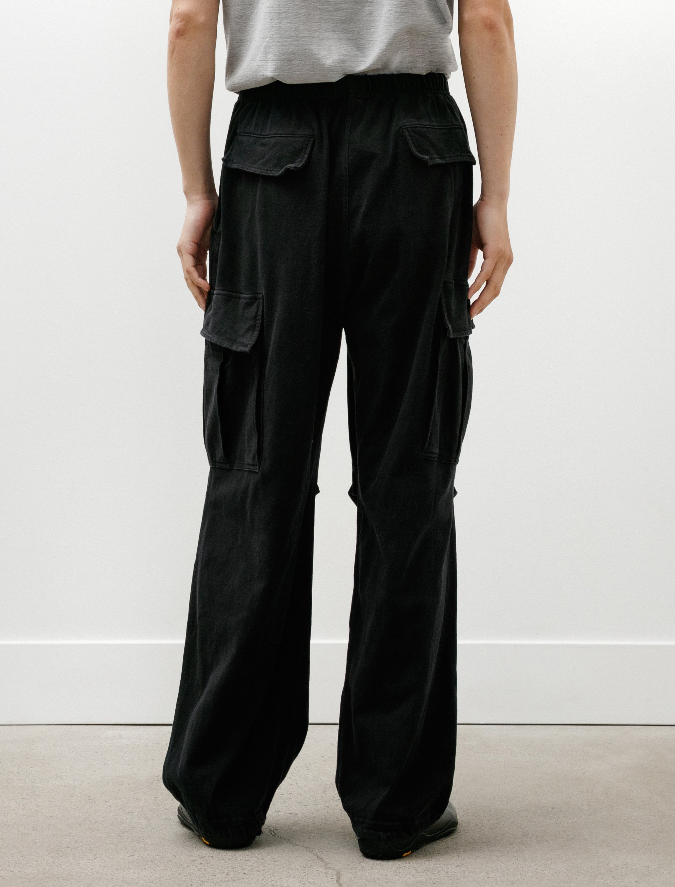 Comoli Cotton Jersey 6-Pocket Pants Black