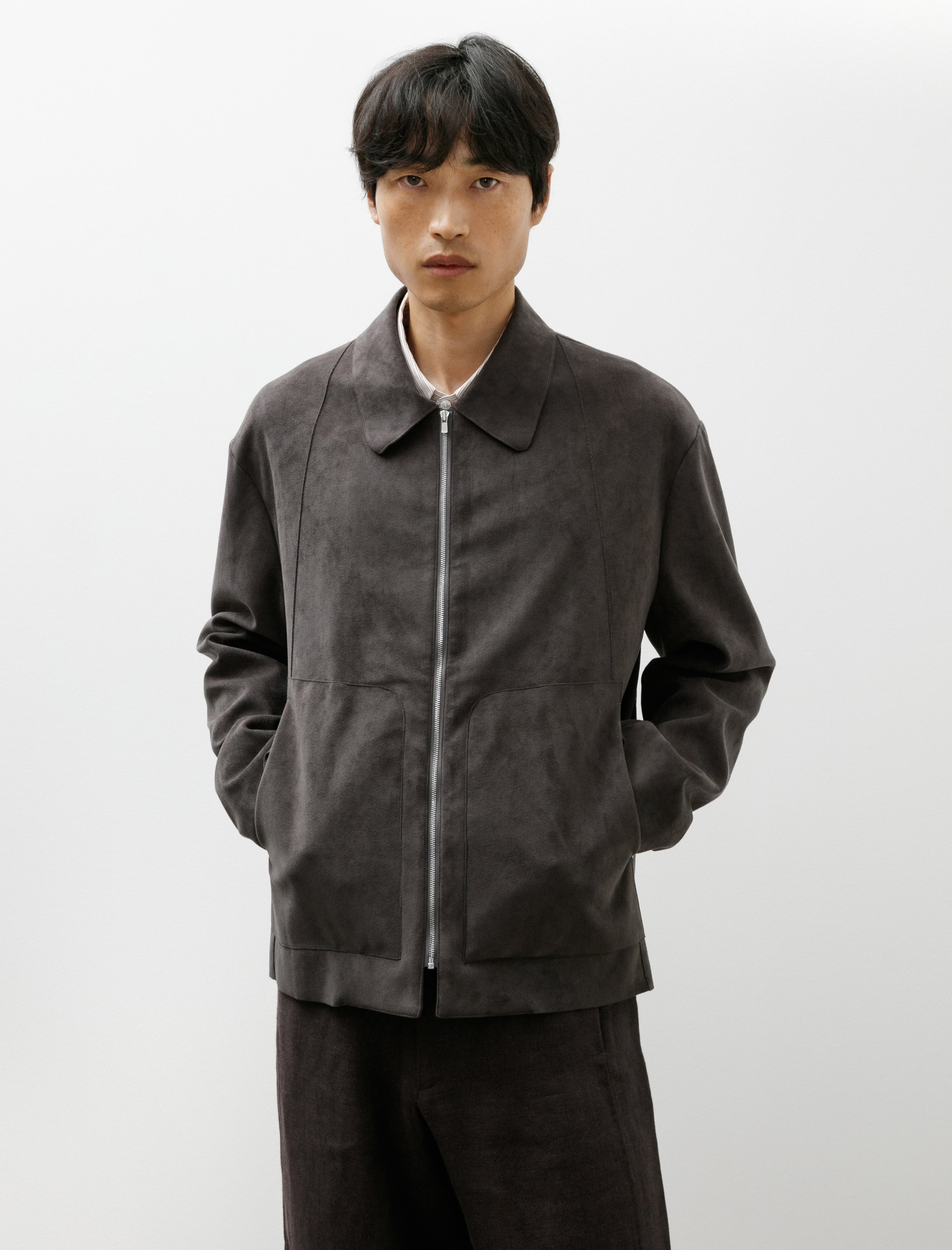 Seya Lucky Blouson Supima Backed Eco Suede Faded Ink