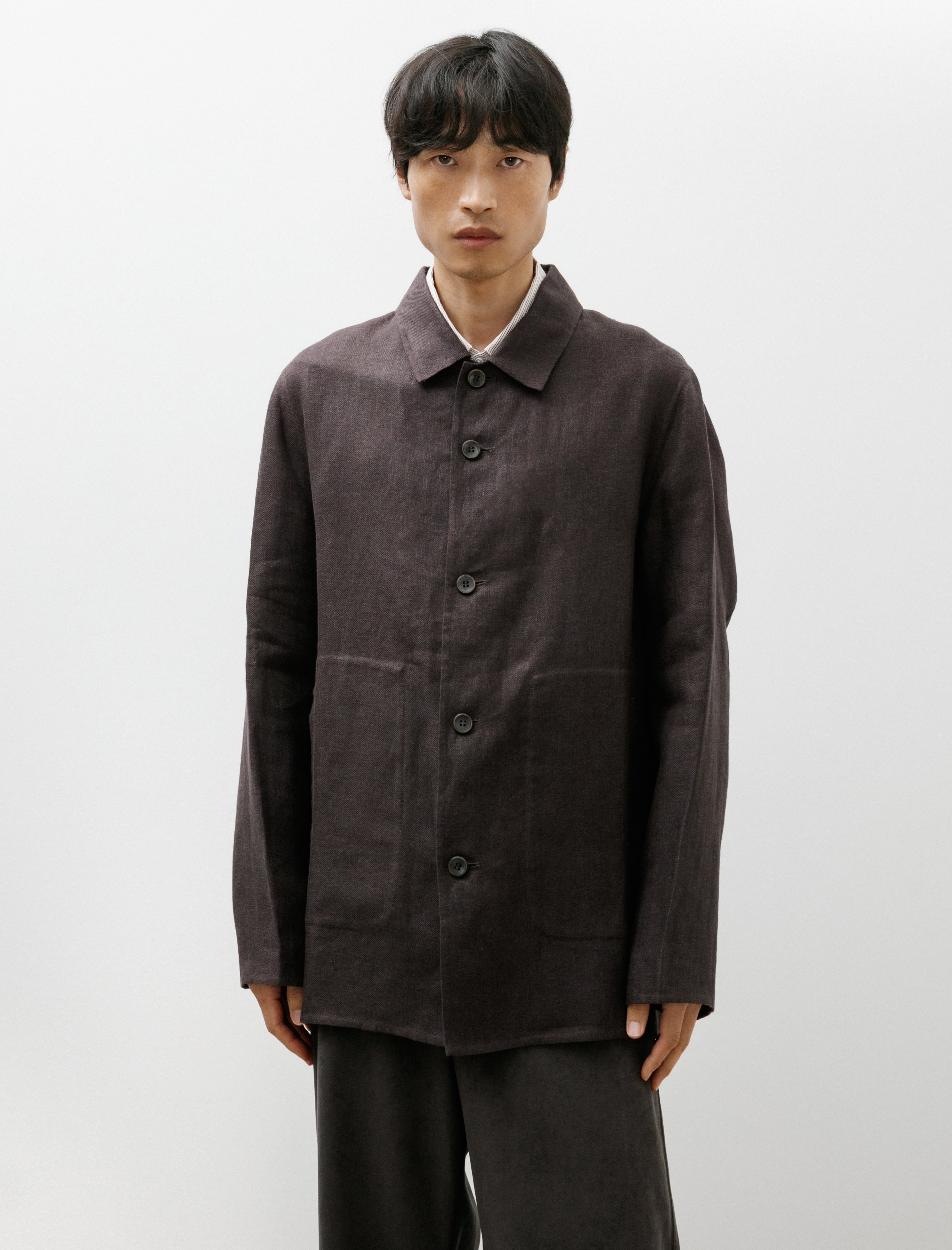 Seya Double Face Work Jacket Legacy Linen Mud Indigo