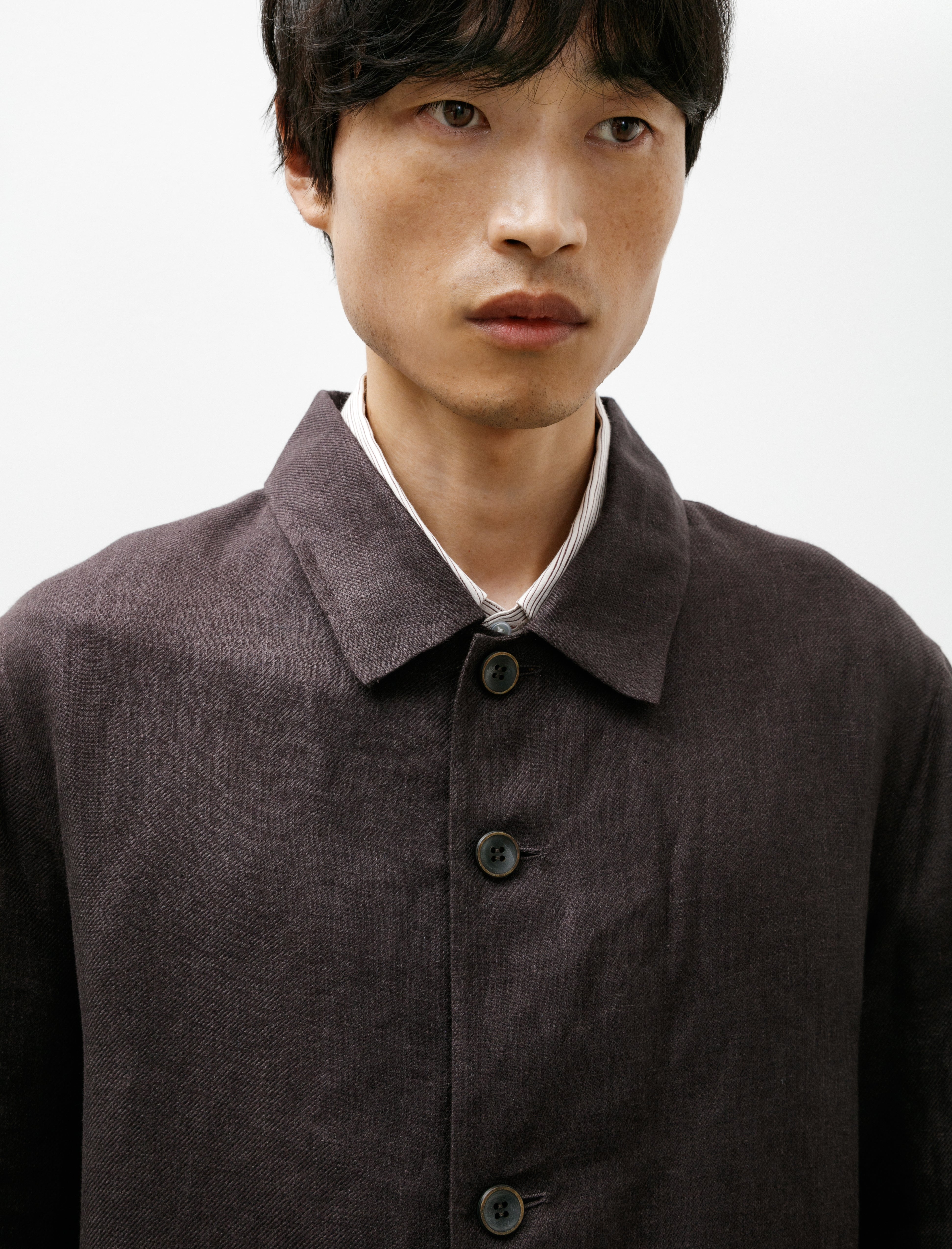 Seya Double Face Work Jacket Legacy Linen Mud Indigo
