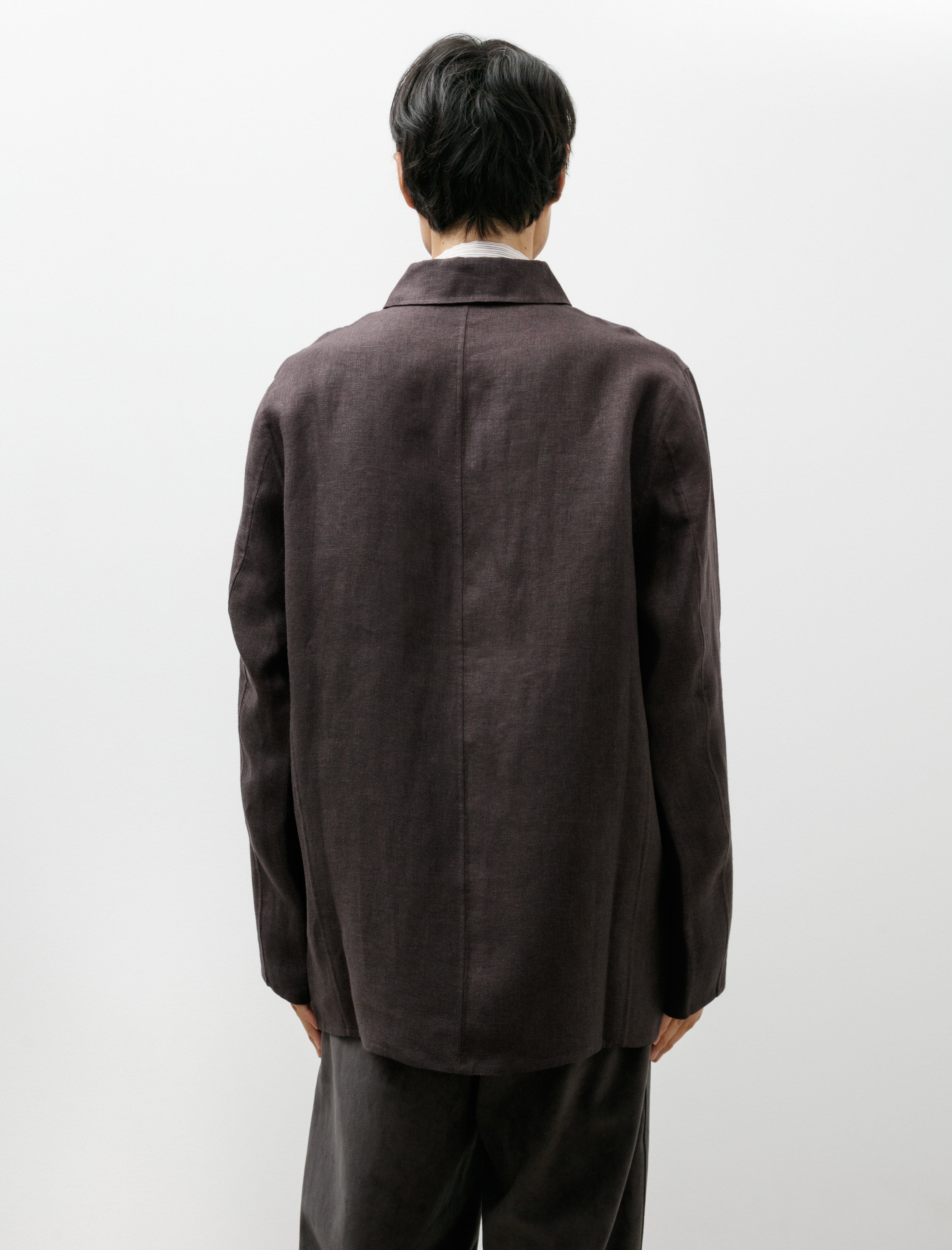 Seya Double Face Work Jacket Legacy Linen Mud Indigo