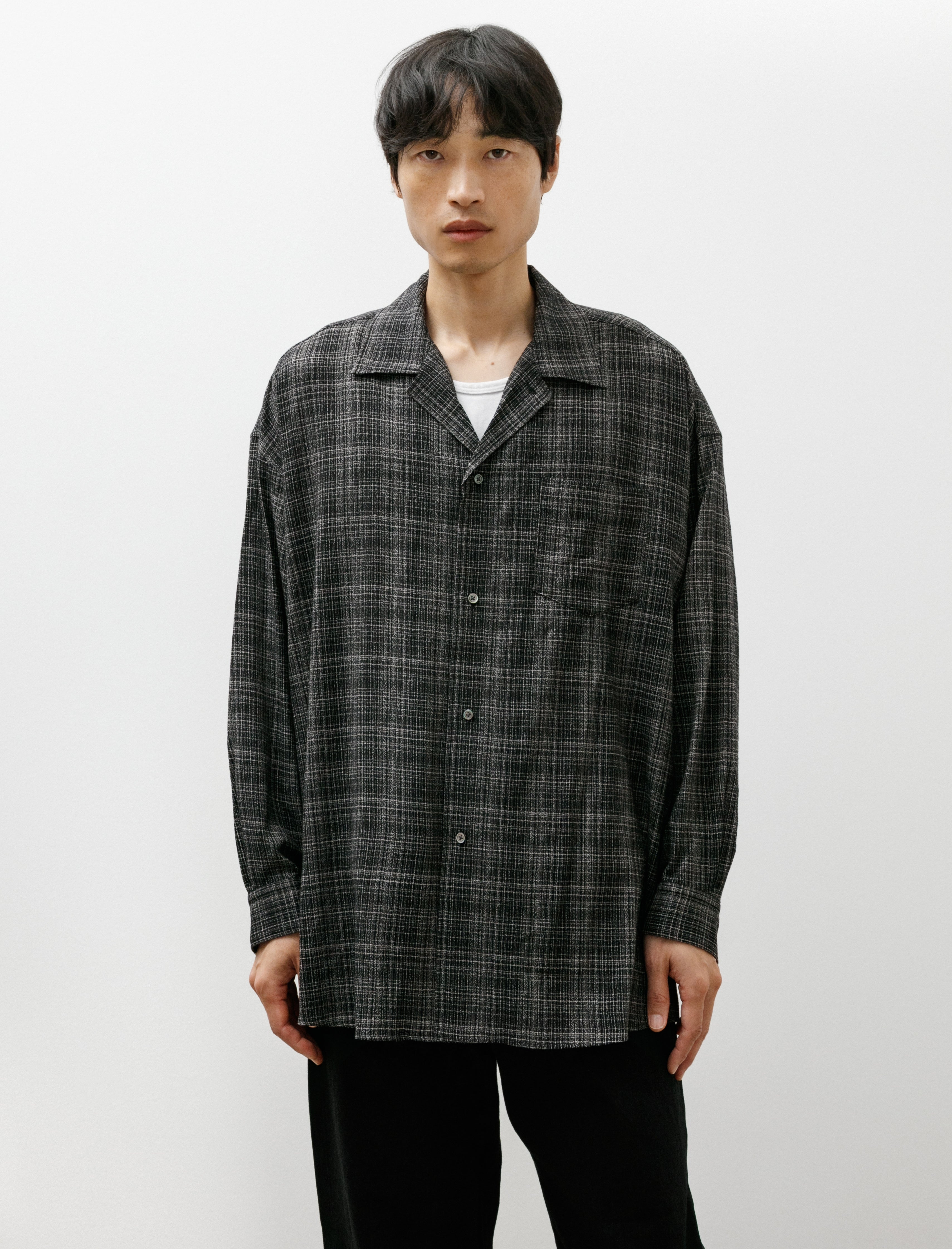 Graphpaper Extra Fine Wool Lawn Sleeping Shirt Check