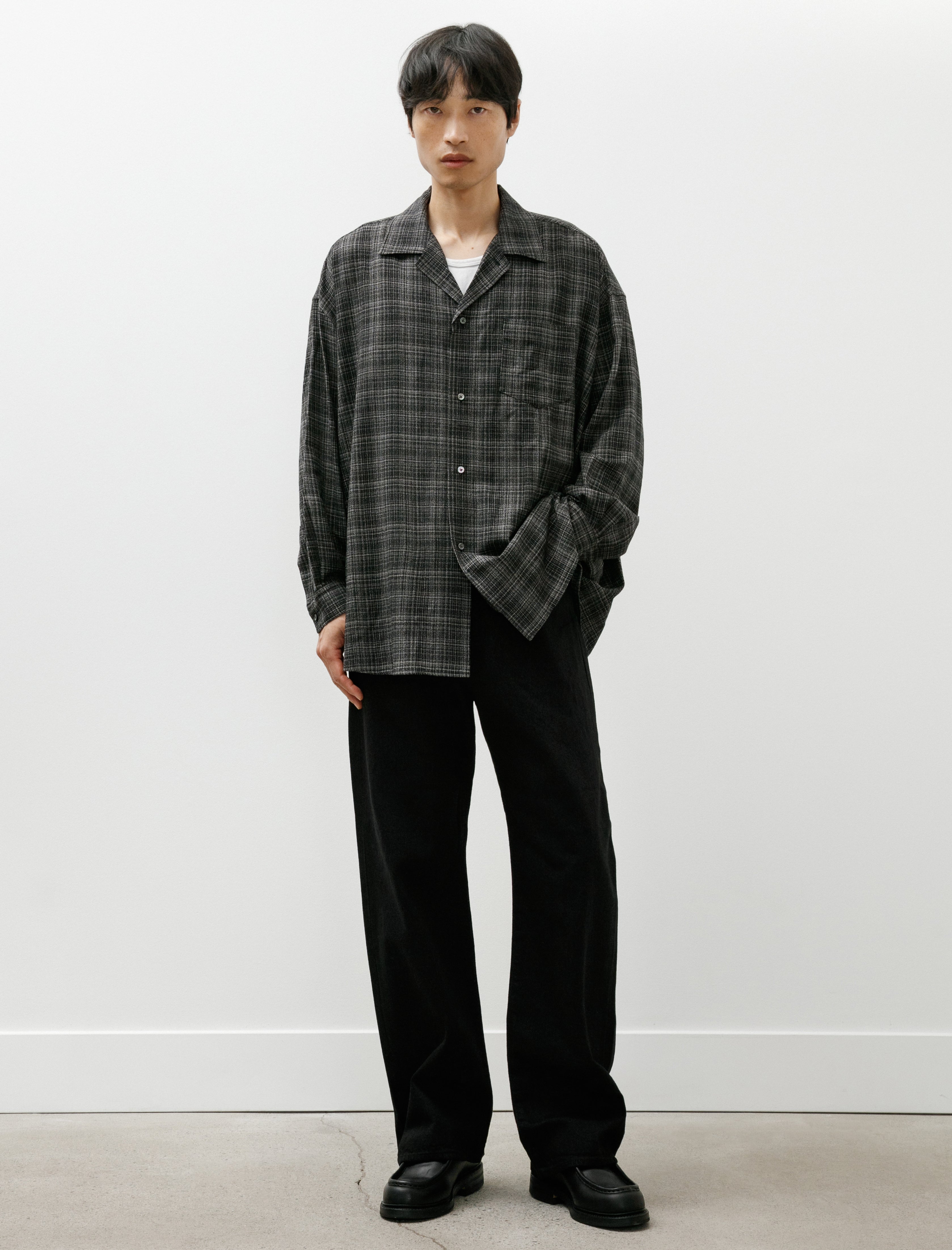Graphpaper Extra Fine Wool Lawn Sleeping Shirt Check
