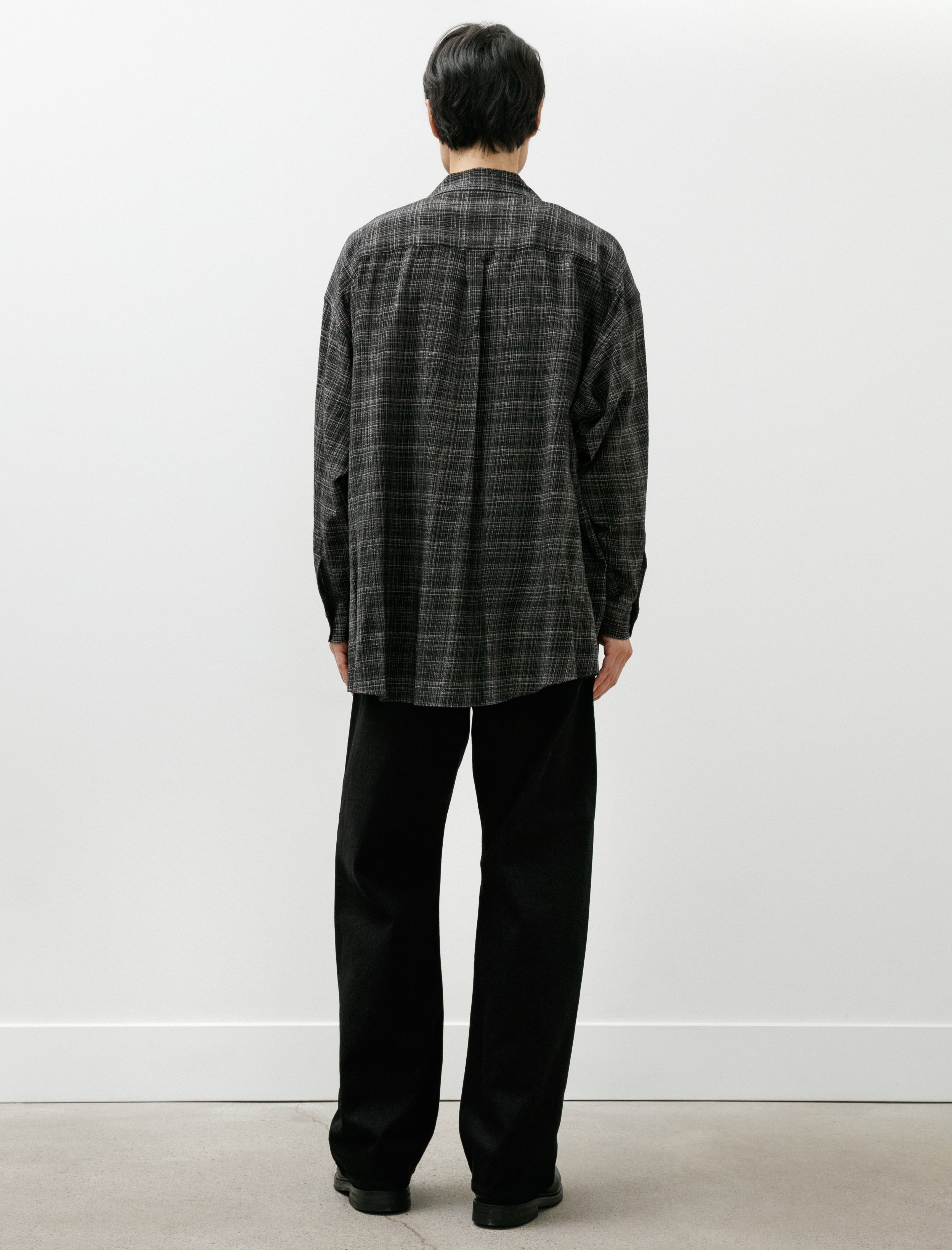 Graphpaper Selvage Denim Five Pocket Wide Straight Black Washed