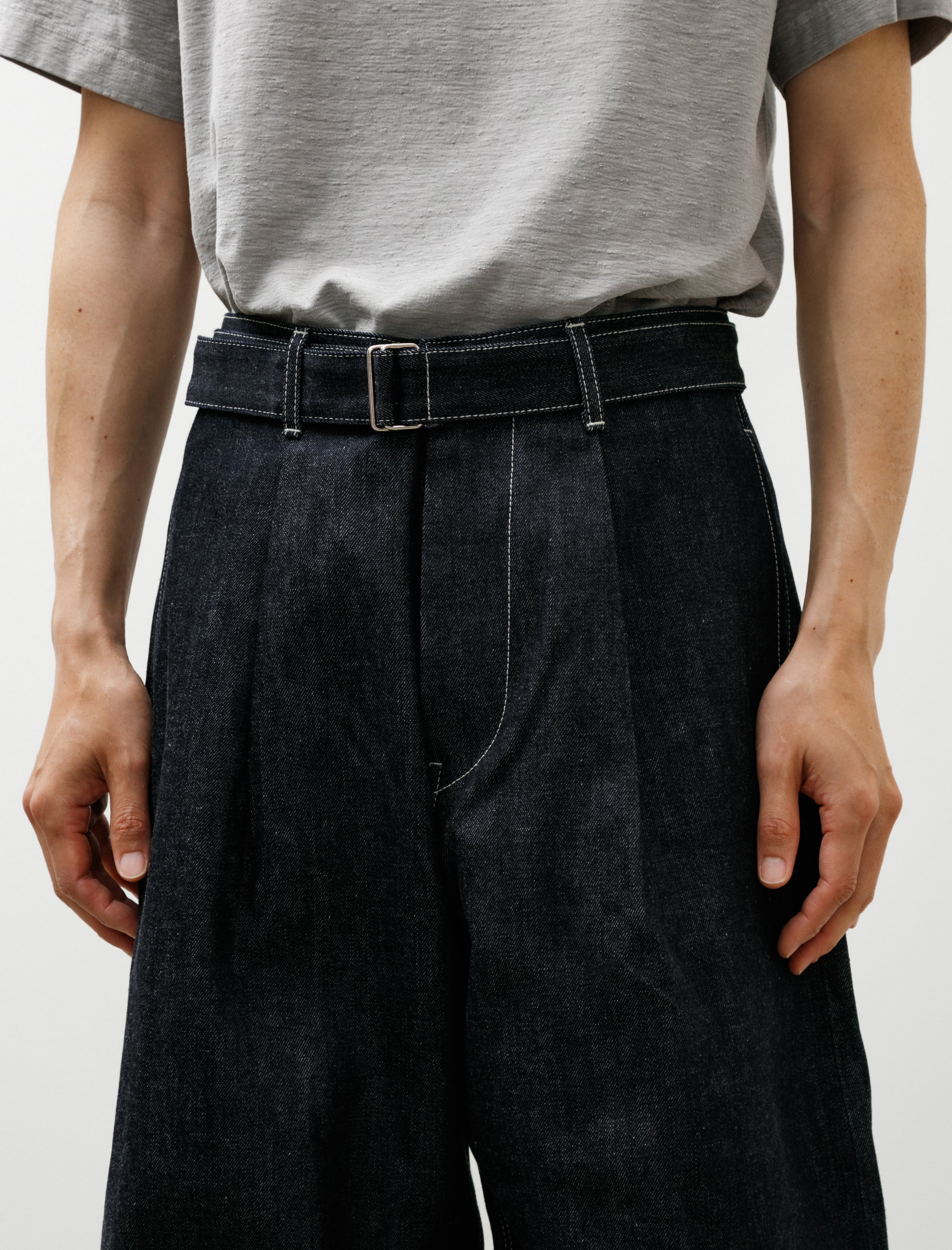 Graphpaper Selvage Denim Belted Pants Indigo Rigid
