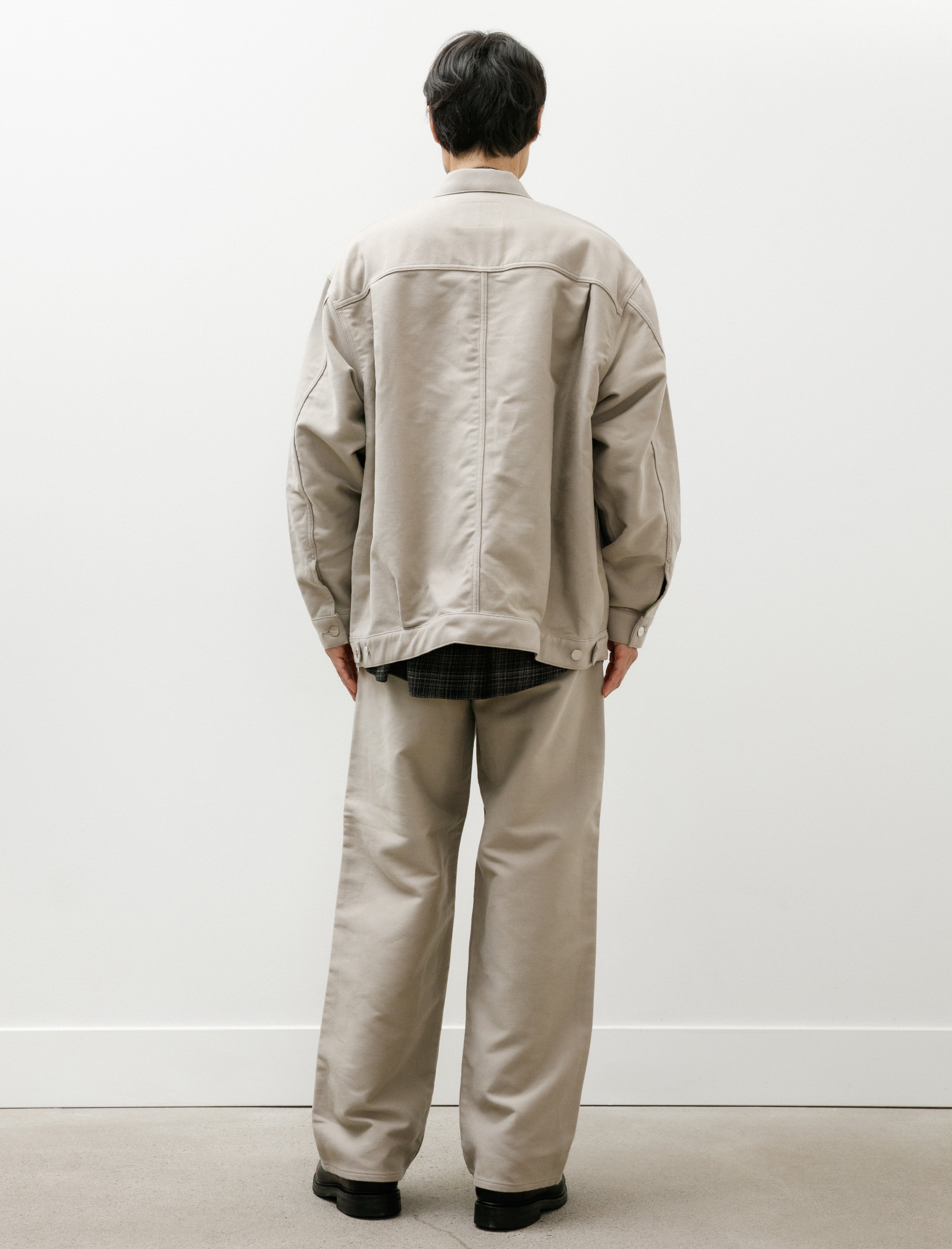 Graphpaper Cotton Double Serge Two Tuck Pants Ash