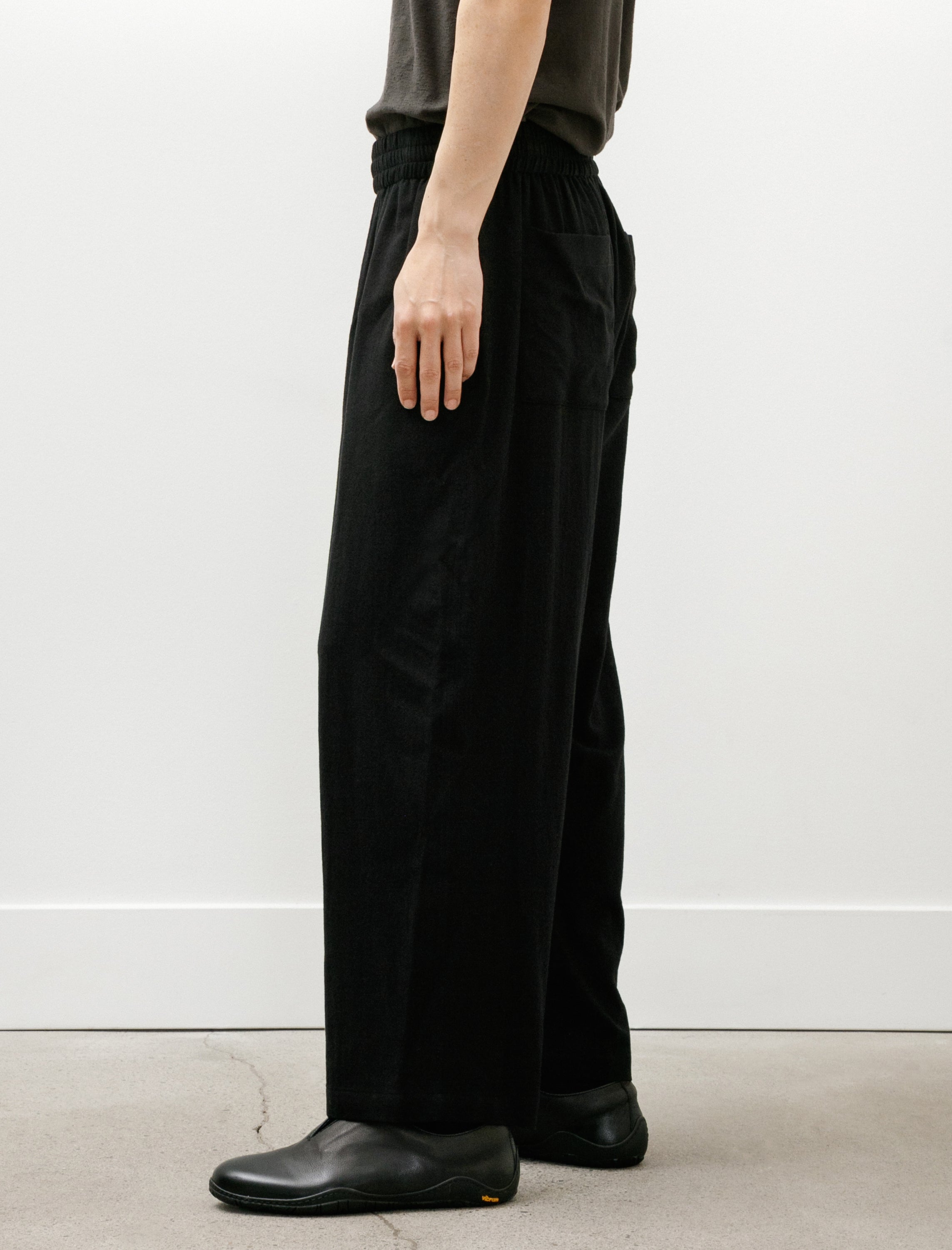 Graphpaper Extra Fine Wool Lawn Sleeping Easy Pants Black