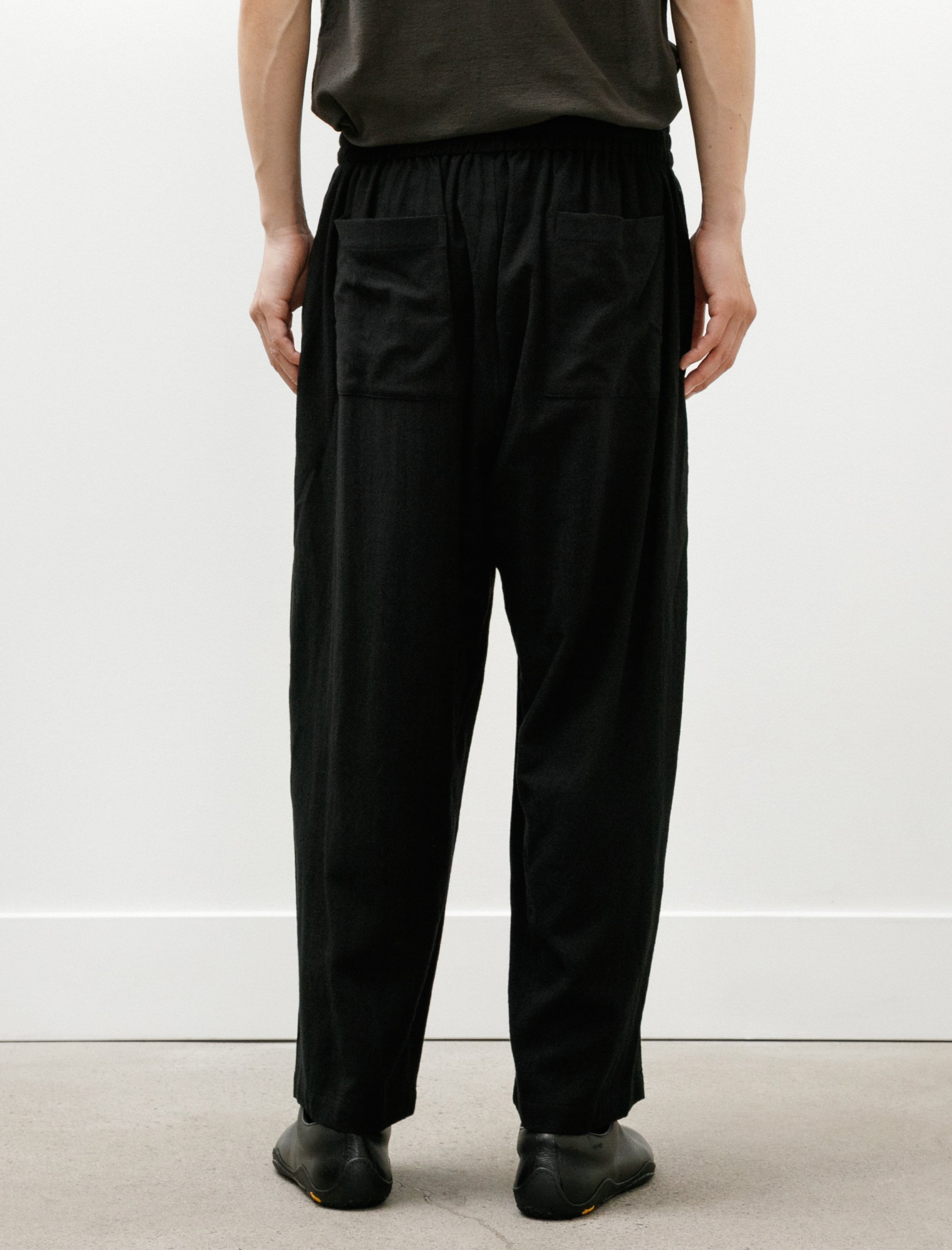 Graphpaper Extra Fine Wool Lawn Sleeping Easy Pants Black