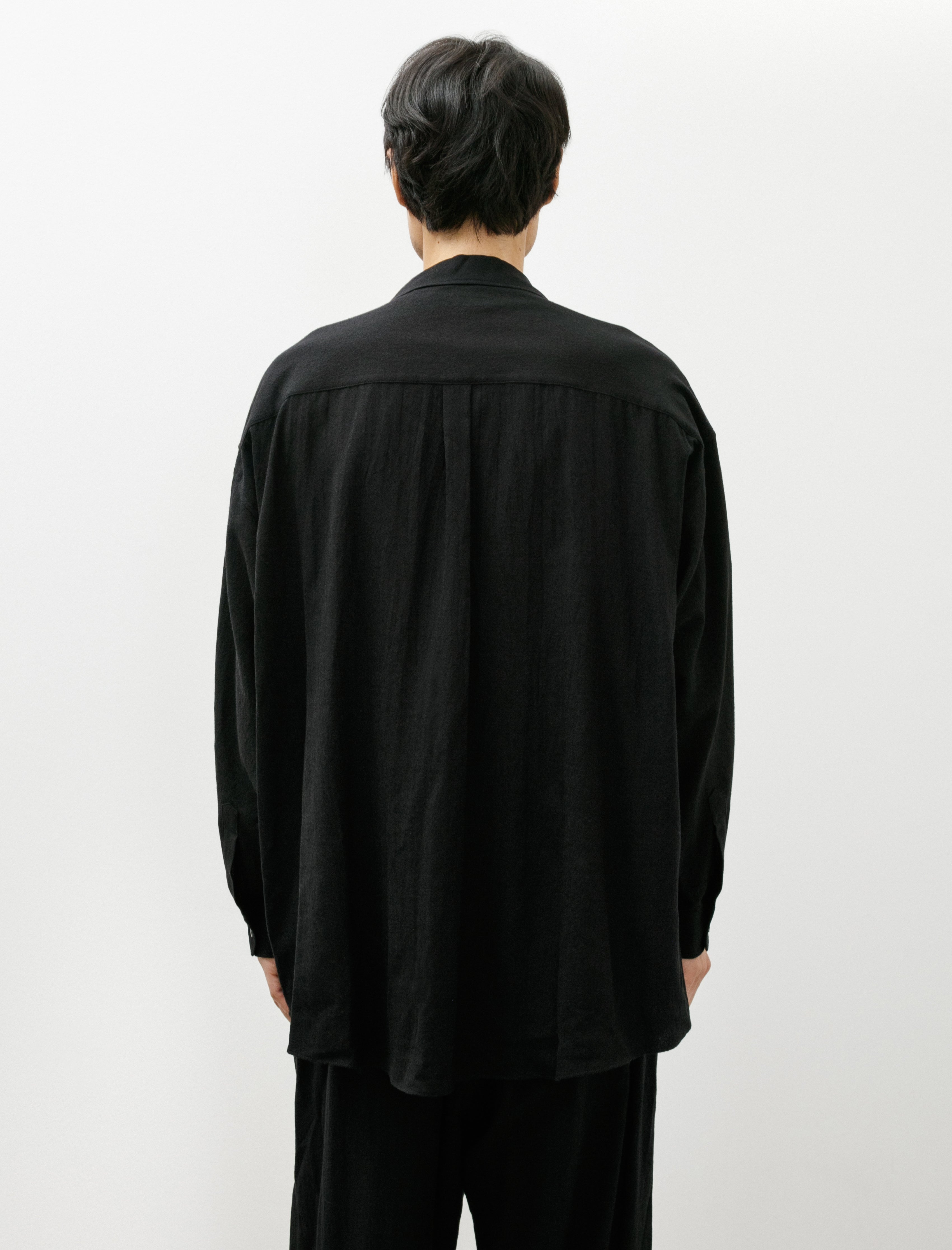 Graphpaper Extra Fine Wool Lawn Sleeping Shirt Black