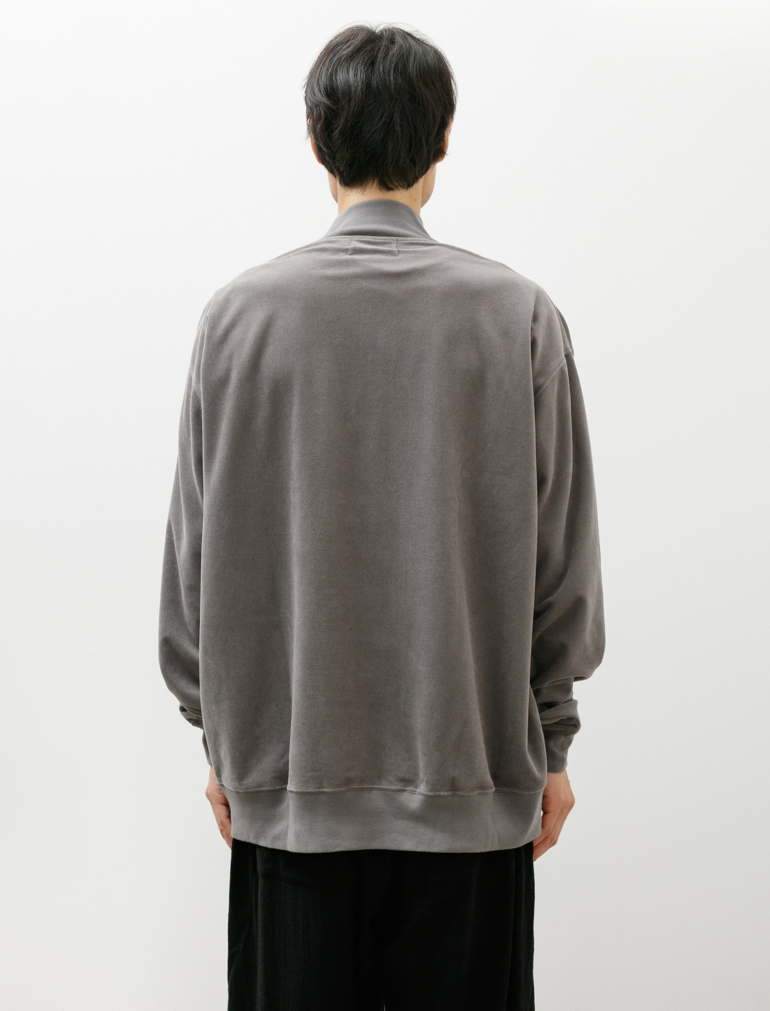 Graphpaper Pique Velour Jersey Half Zip Stone Grey