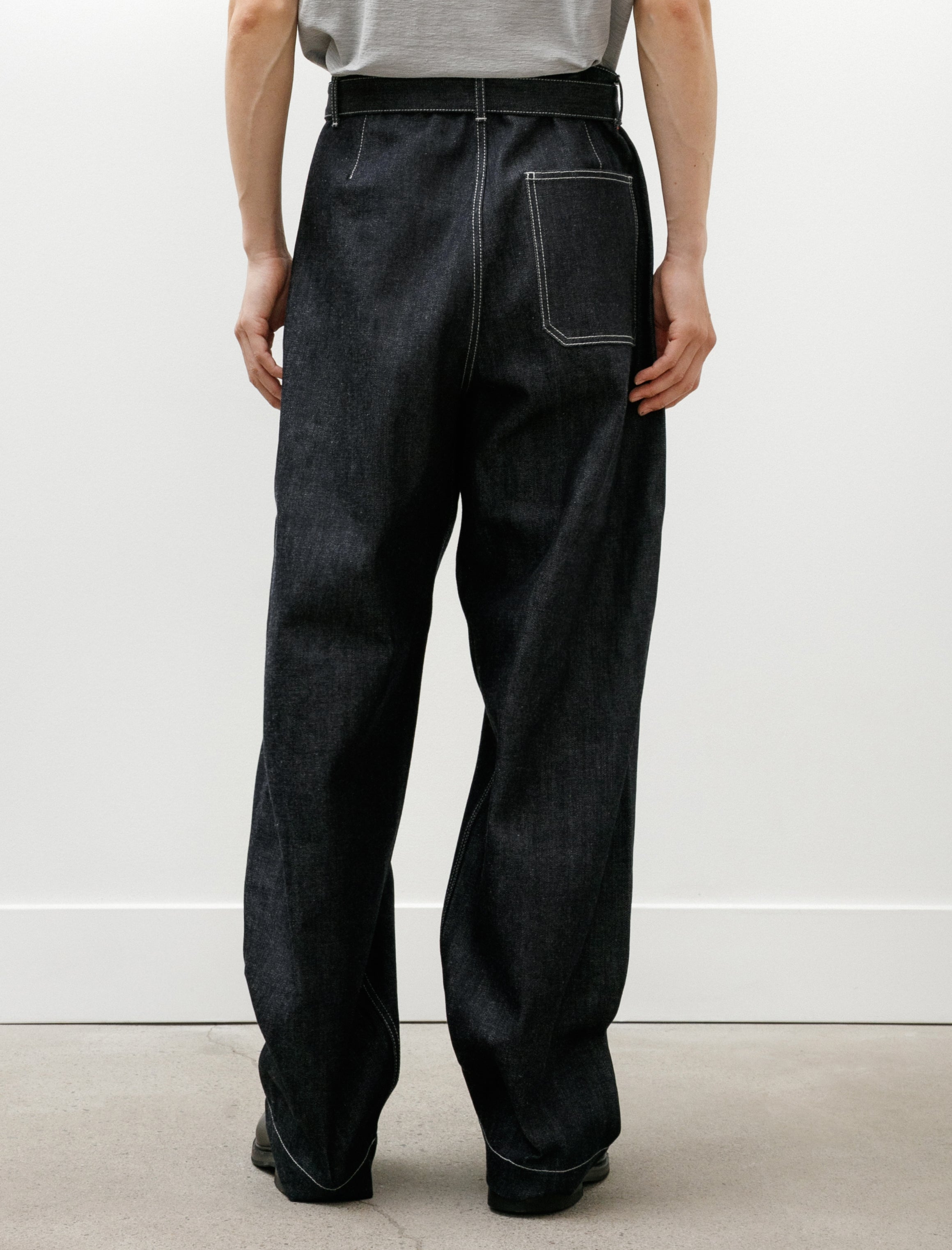 Graphpaper Selvage Denim Belted Pants Indigo Rigid
