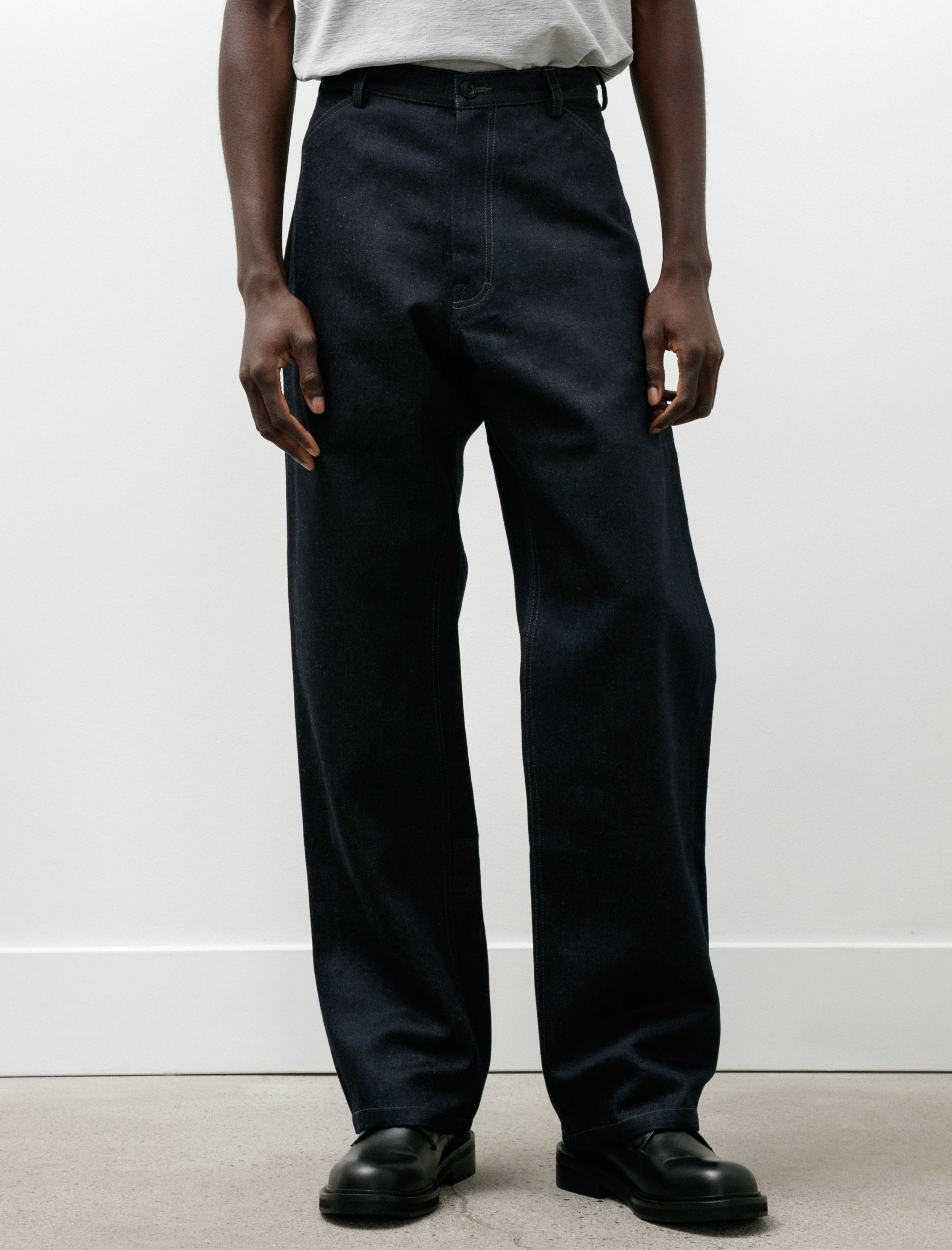 Conkers Potter Pants Linen Cotton Denim Indigo