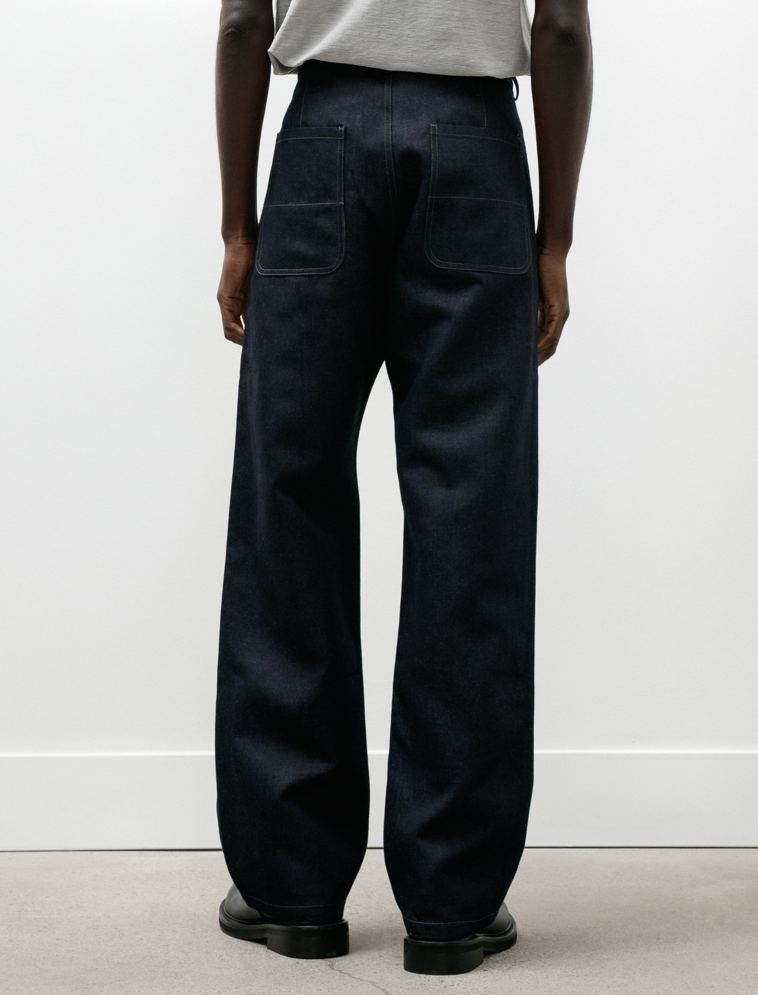 Conkers Potter Pants Linen Cotton Denim Indigo
