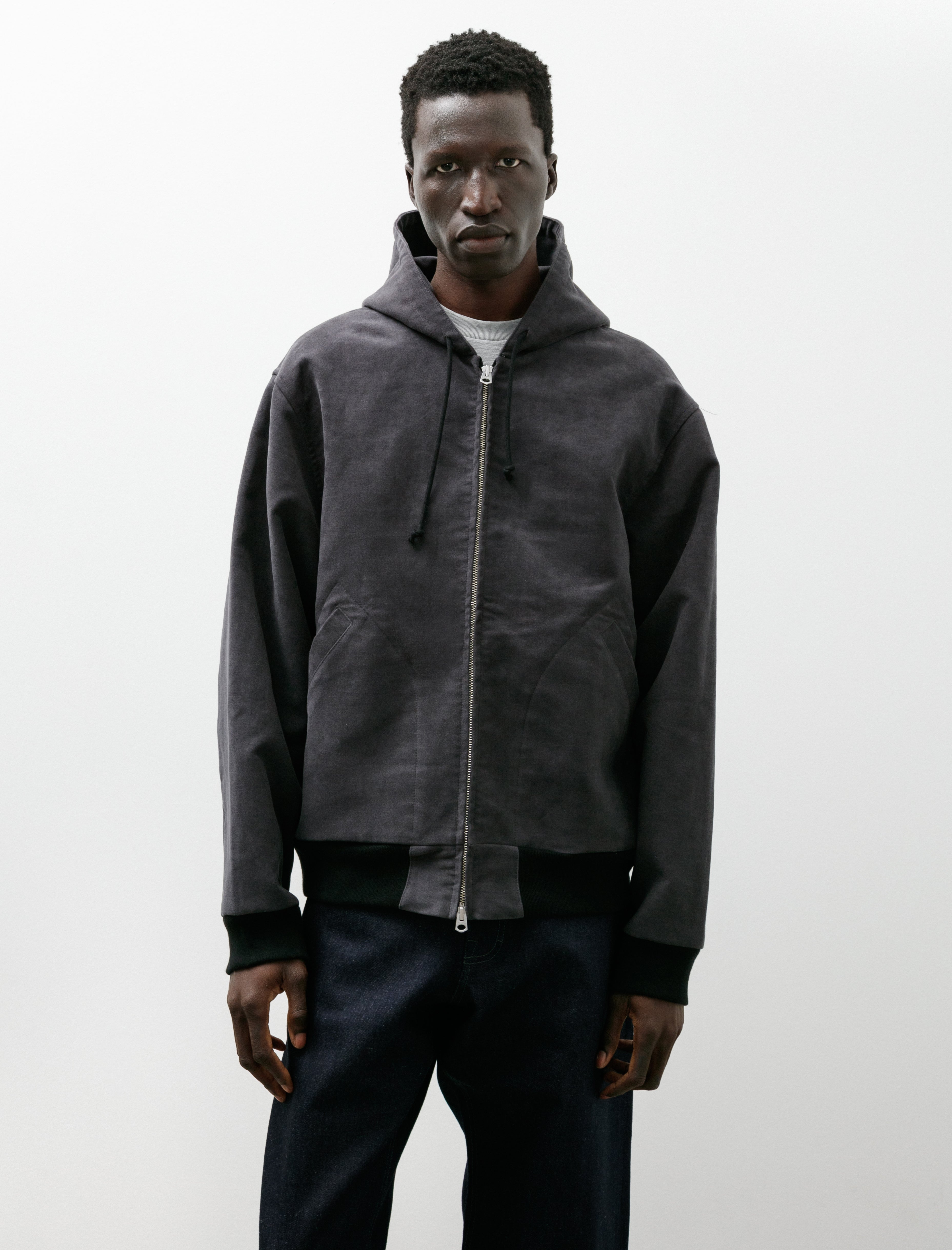 James Coward Parka Heavy Cotton Moleskin Grey