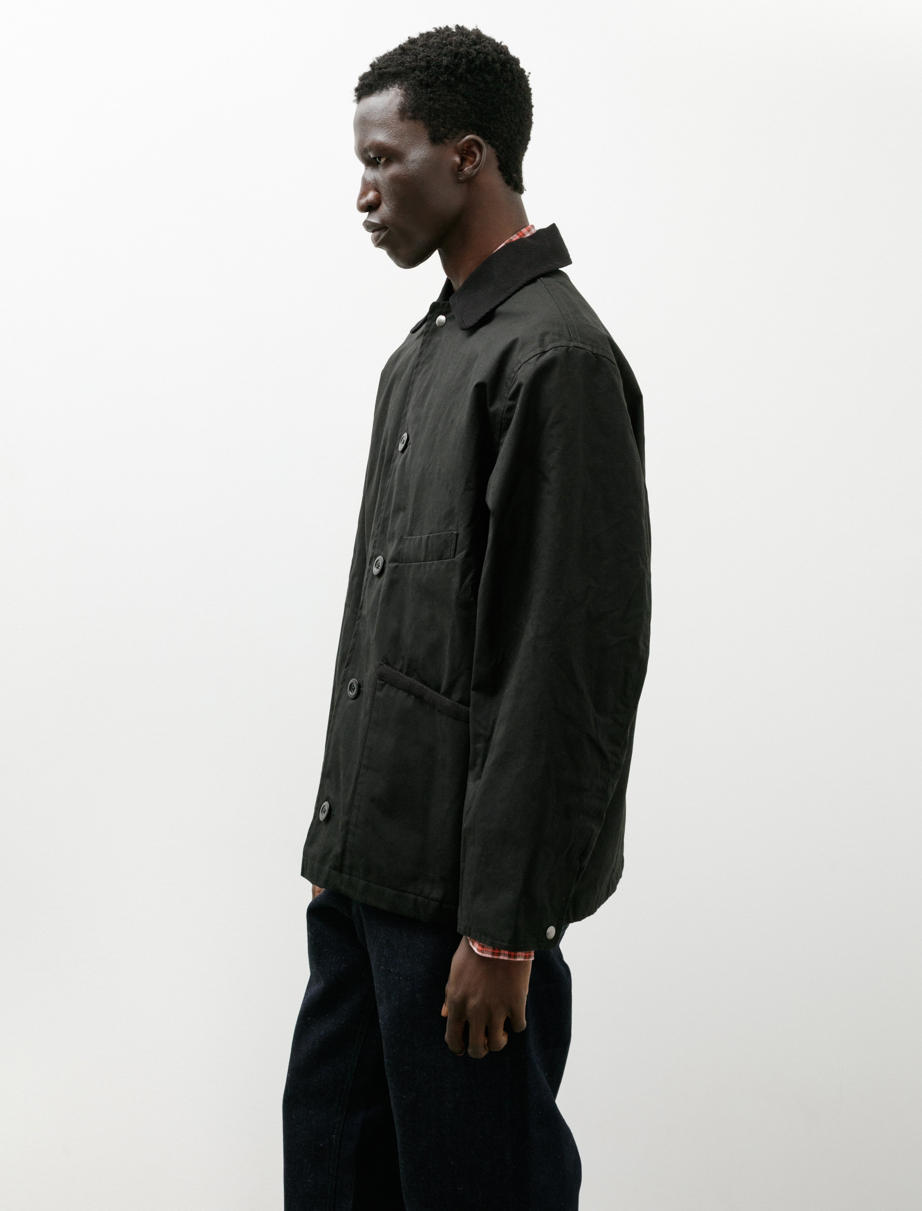 Conkers Blanket Jacket Cotton Dry Wax Black
