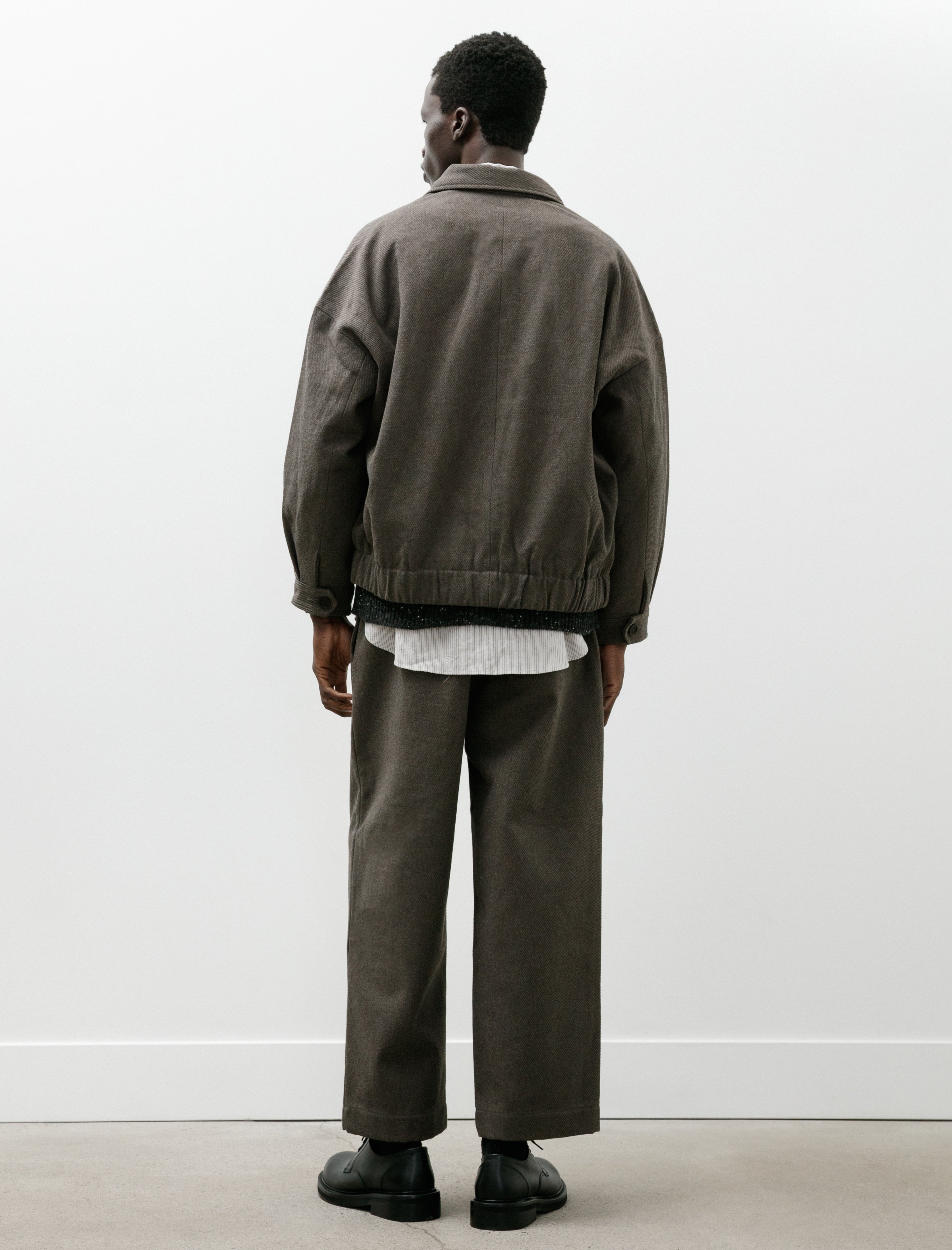 Evan Kinori Elastic Pant Top Dyed Cotton Kersey Olive Heather