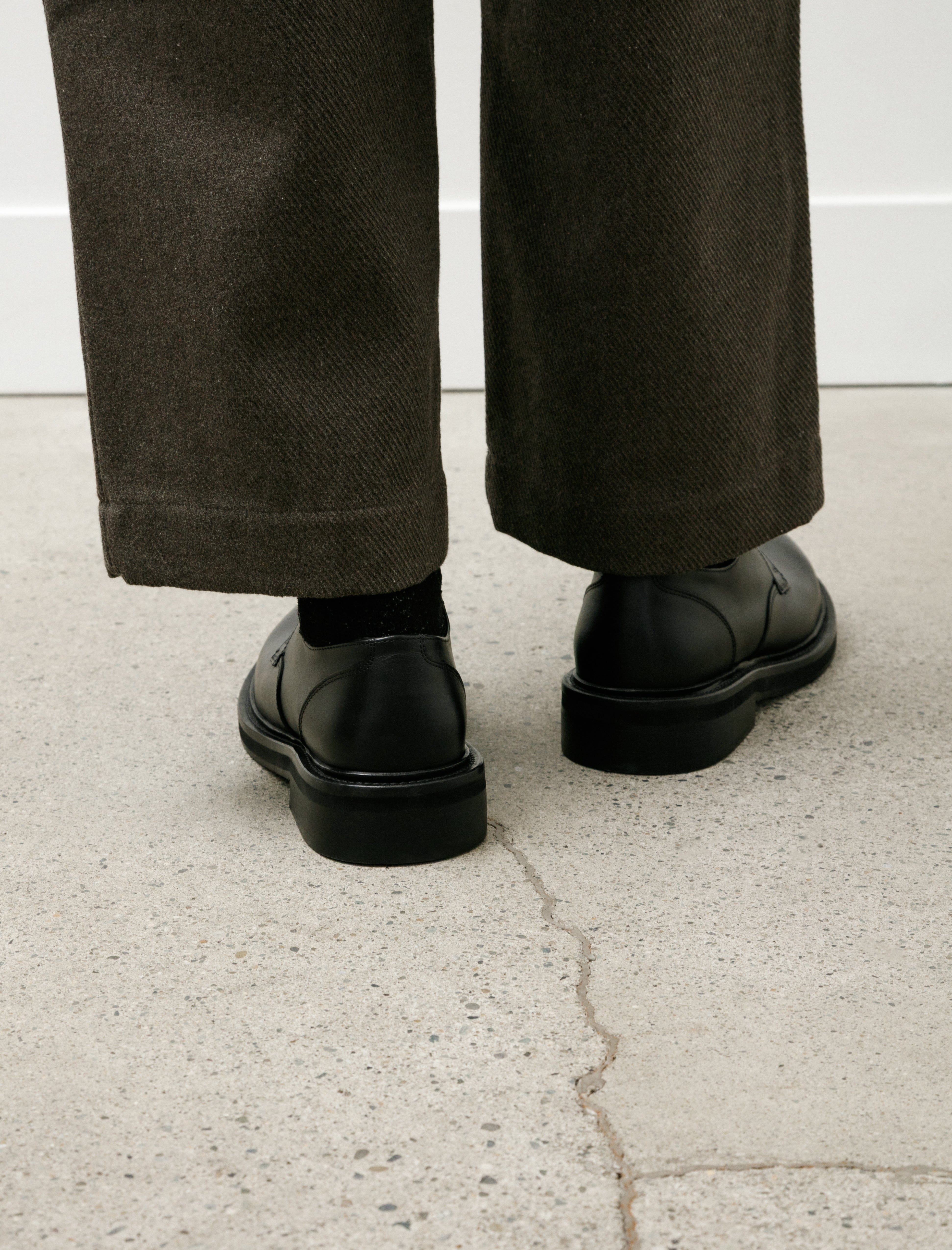 Paracia Mid-Heel Derby Calfskin Black