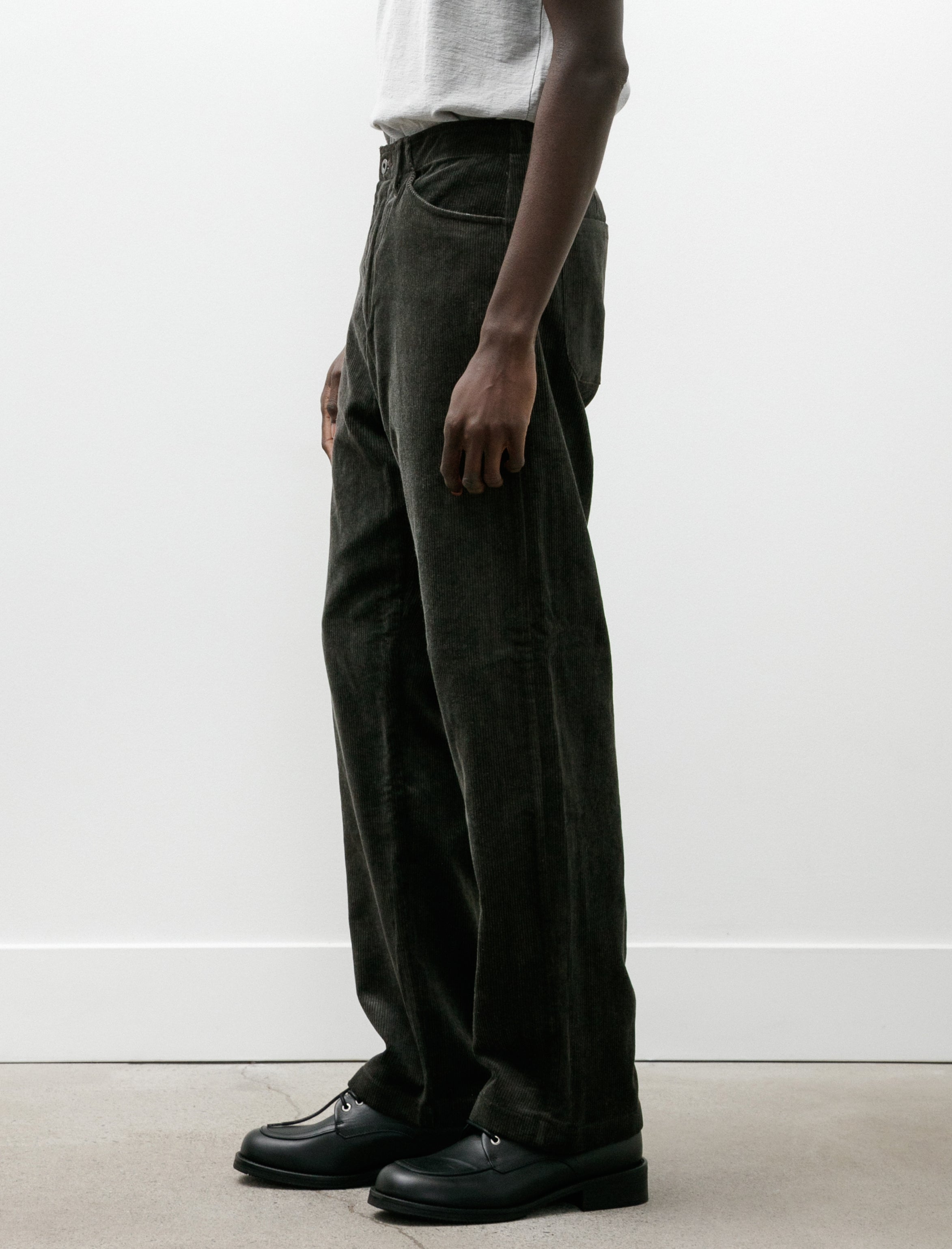 Evan Kinori Four Pocket Pant Carbon Dyed Corduroy Charcoal